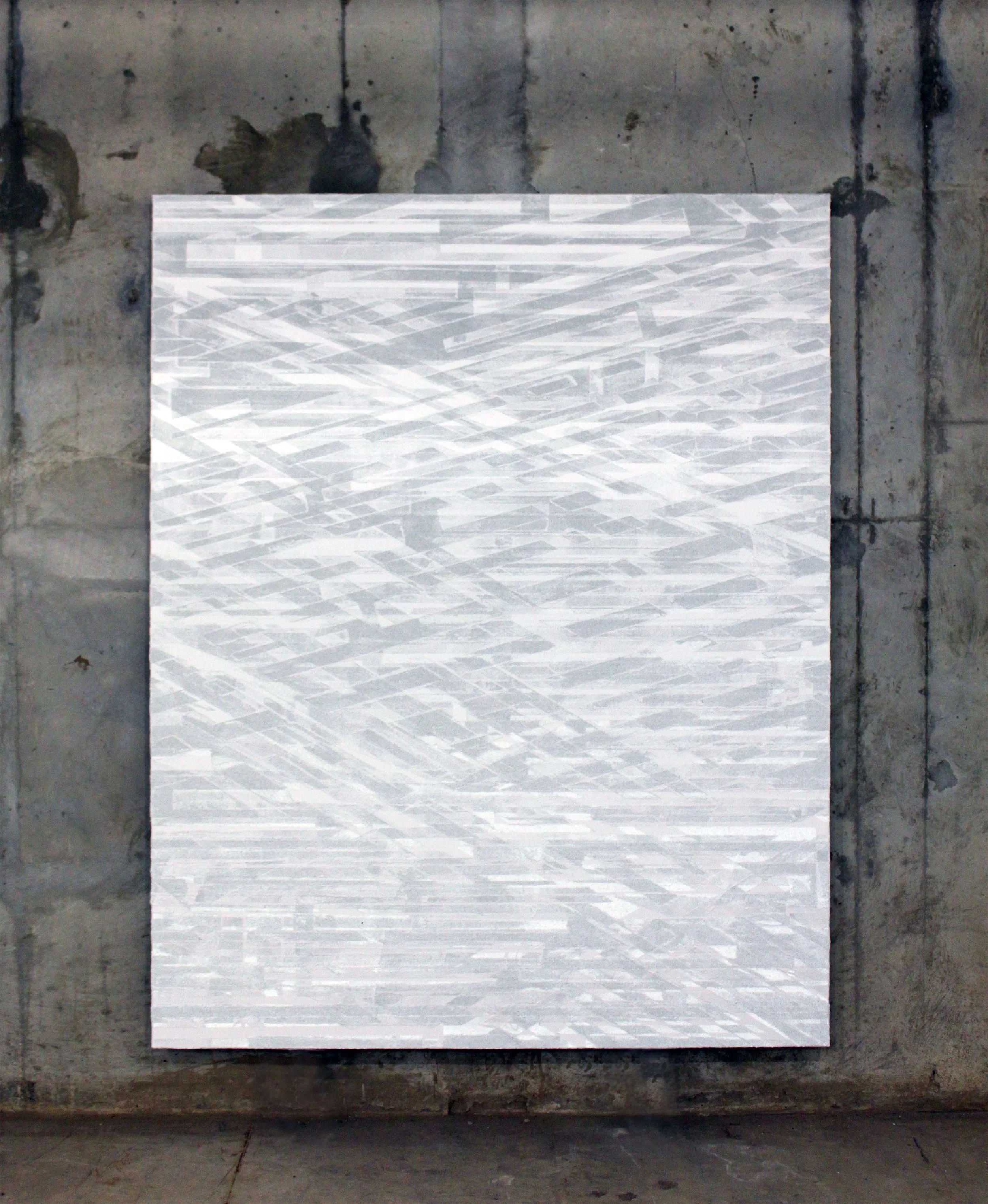 Sacred Landscape P3 . 2019. Road paint and highway safety glass on canvas. 48 x 60 in.