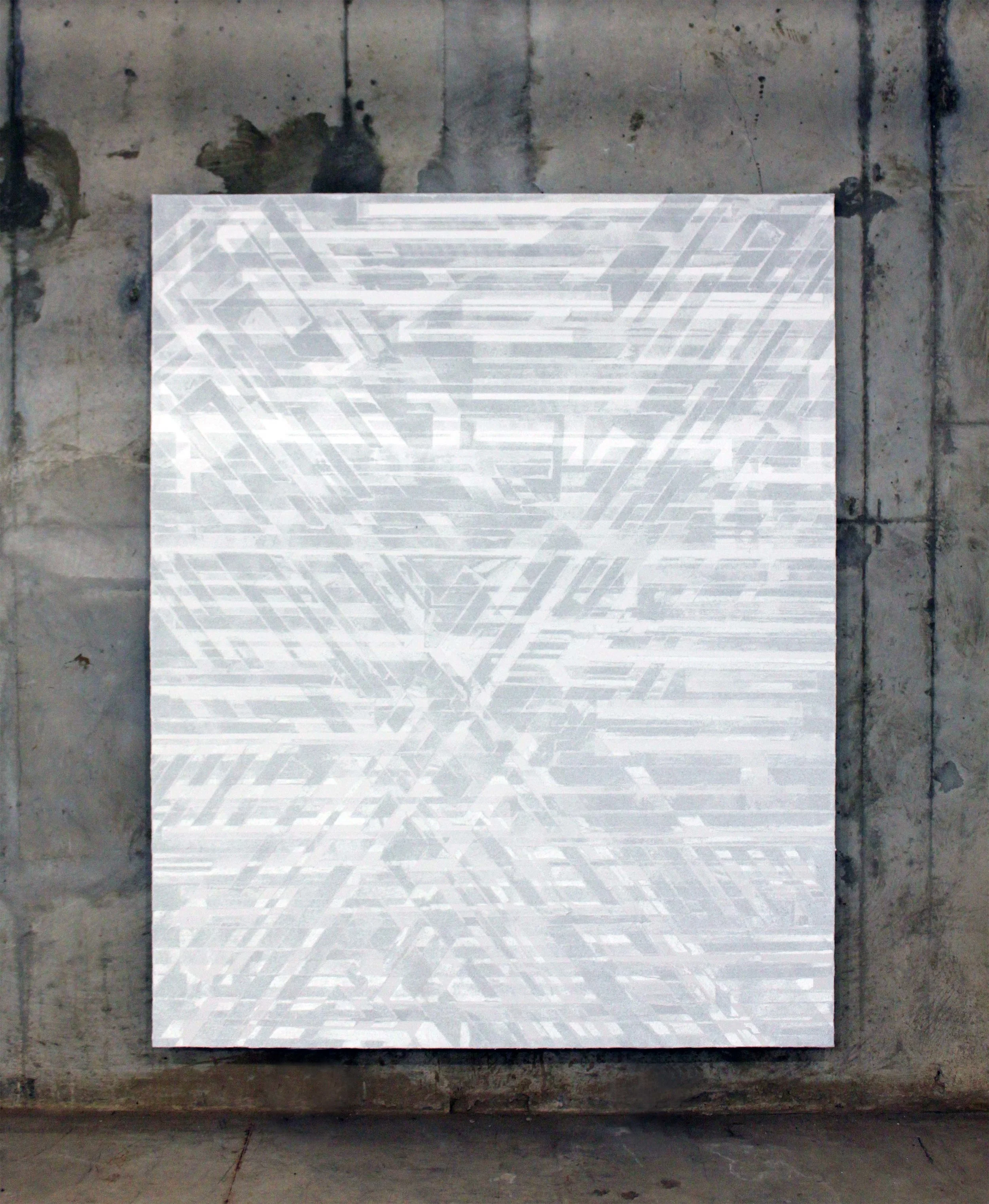 Sacred Landscape P4 . 2019. Road paint and highway safety glass on canvas. 48 x 60 in.