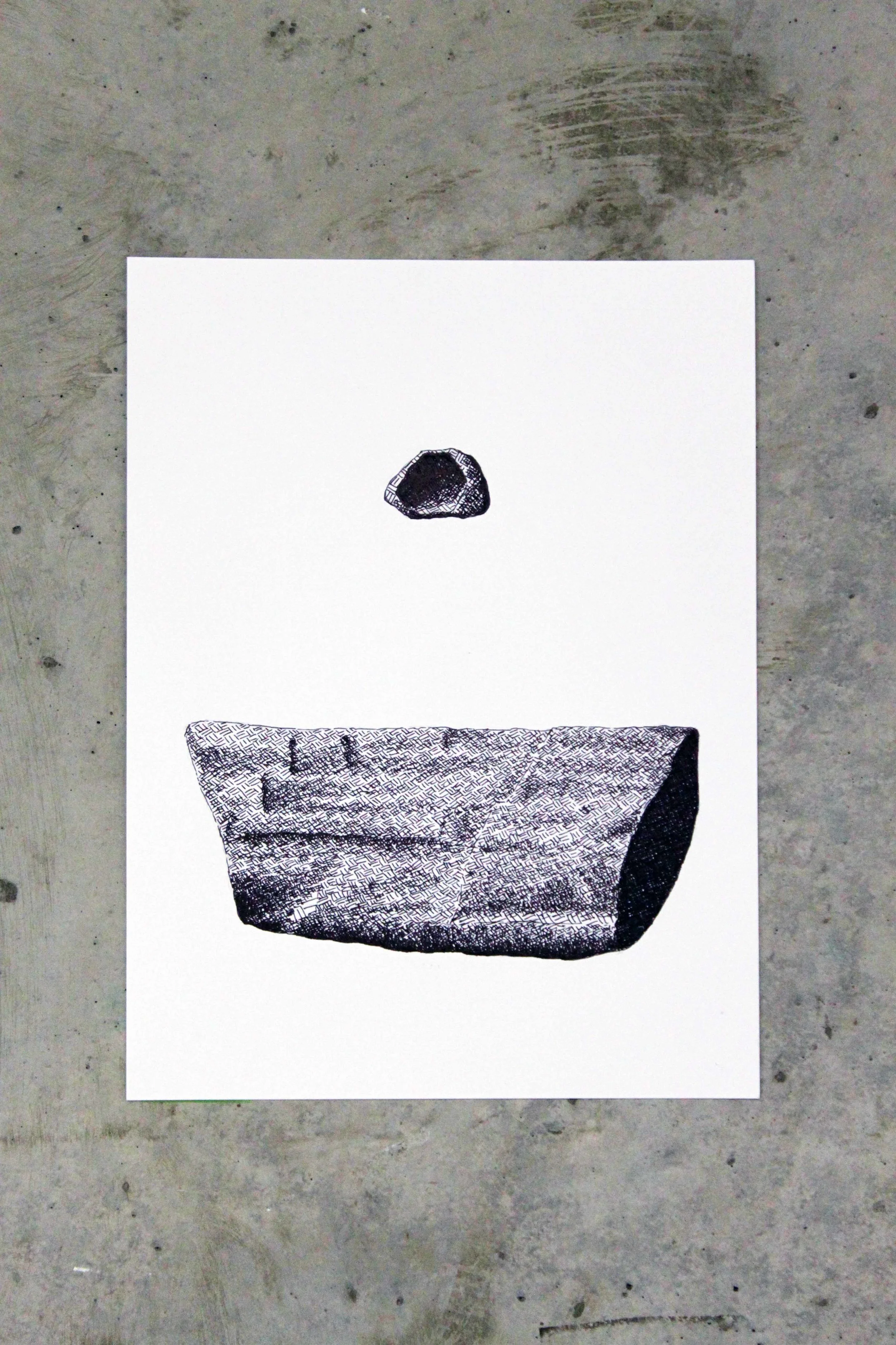 Heilagt Landslag 18 . 2018. Pen and ink on paper . 9 x 12 in.