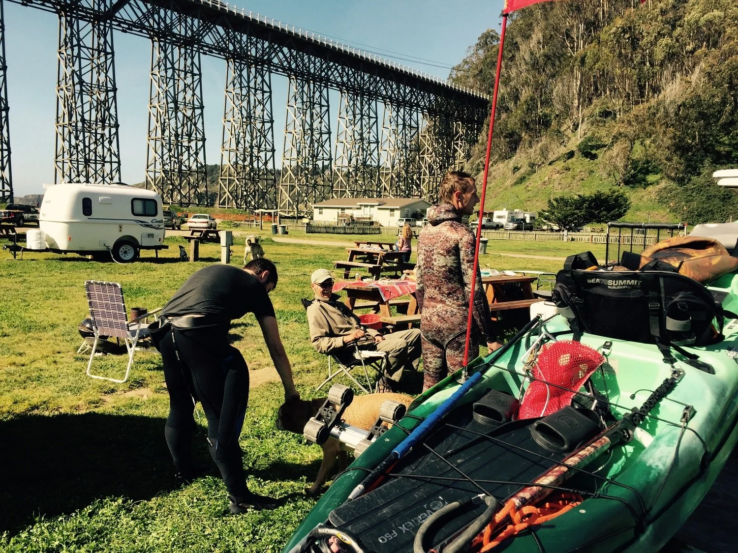 Spearfishing in Mendo with our chef Ty.