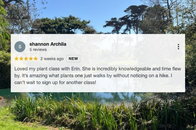 Erin's got two walks this Saturday, April 11. Morning in Oakland at 9am, afternoon in San Francisco at 2pm.

Come join us: foragesf.com #foragesf