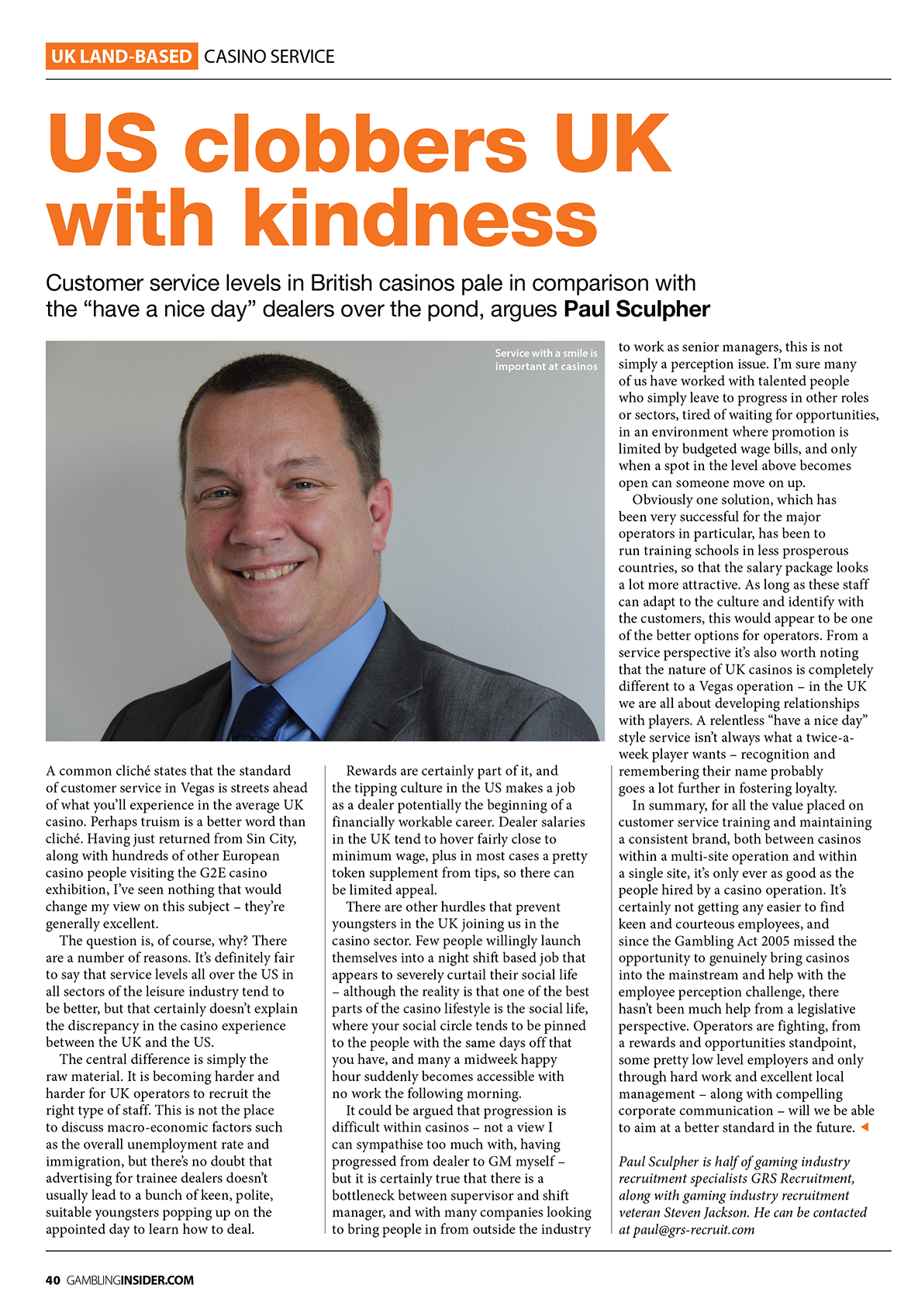 Copy of the original published article in Gambling Insider, written by: Paul Sculpher