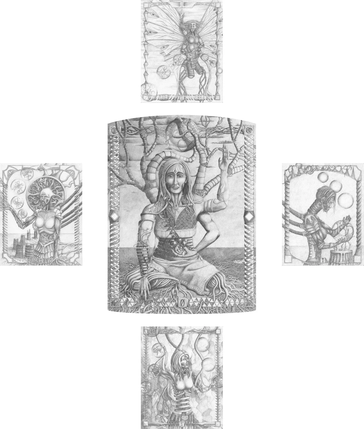 The conceptual arrangement of the the five pieces in the Aspects series.