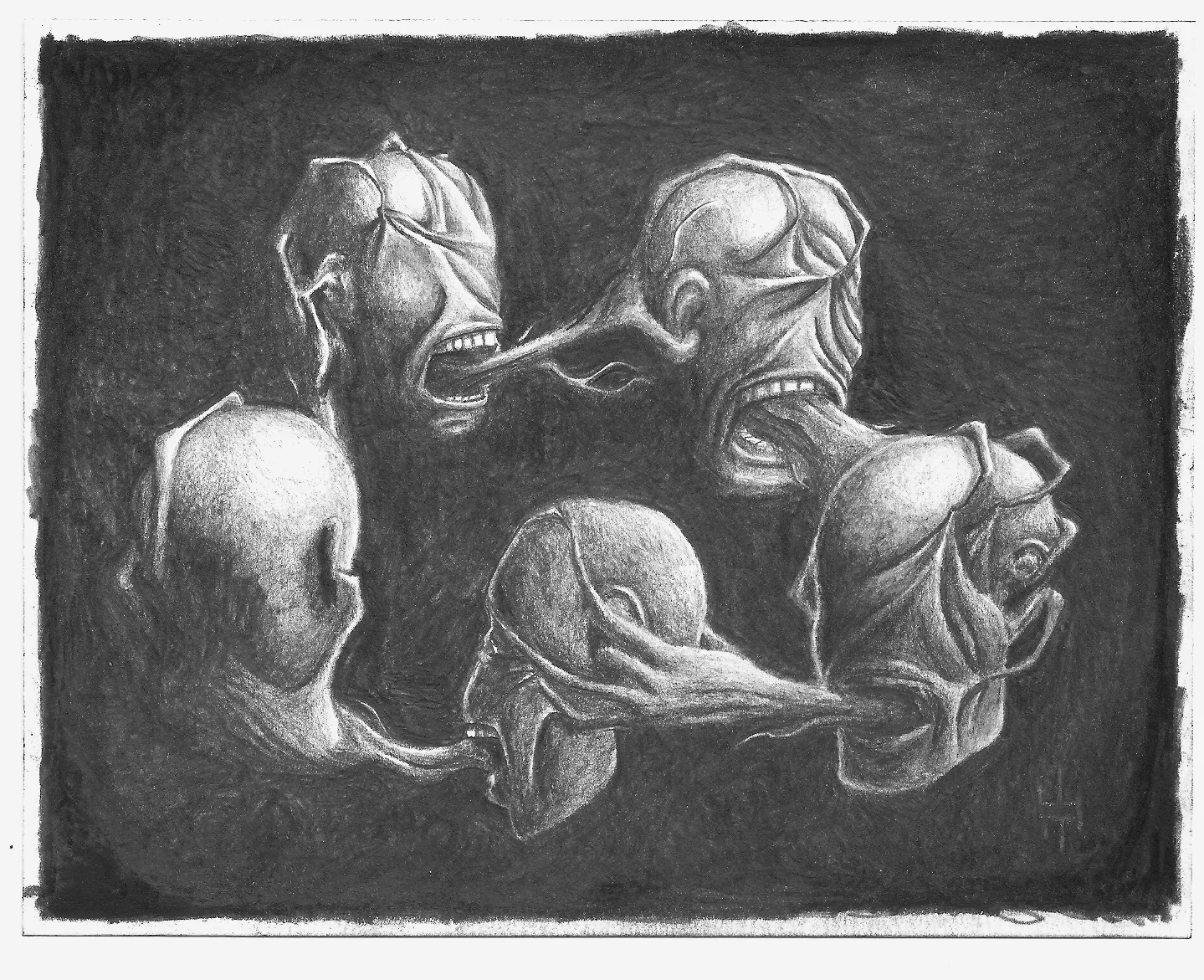 Violence, Antipode, Graphite on Paper, 5x7", 2017.