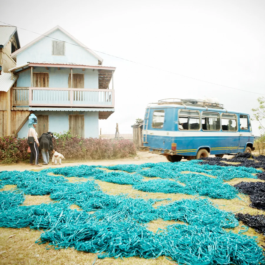 Dyed Raffia in Madagascar