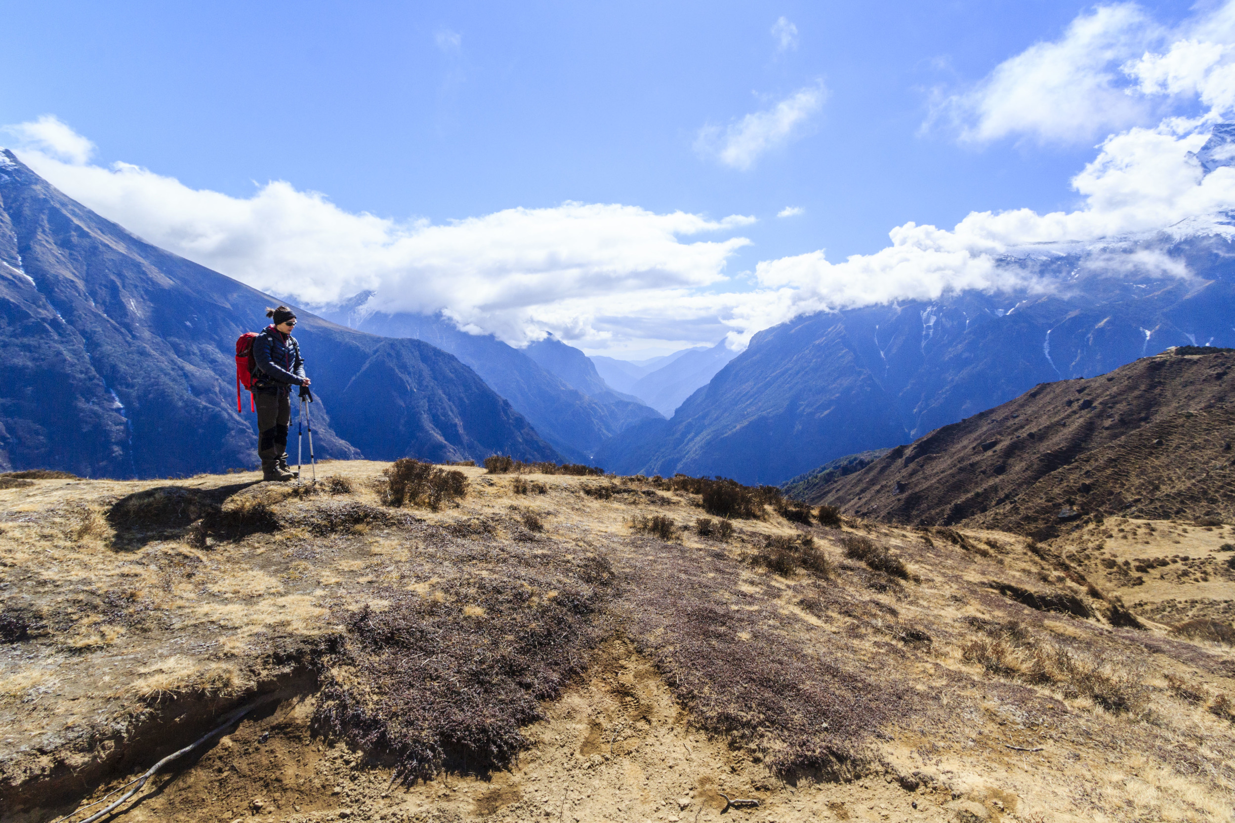 The valley from where we came. Lukla airport down there somewhere.