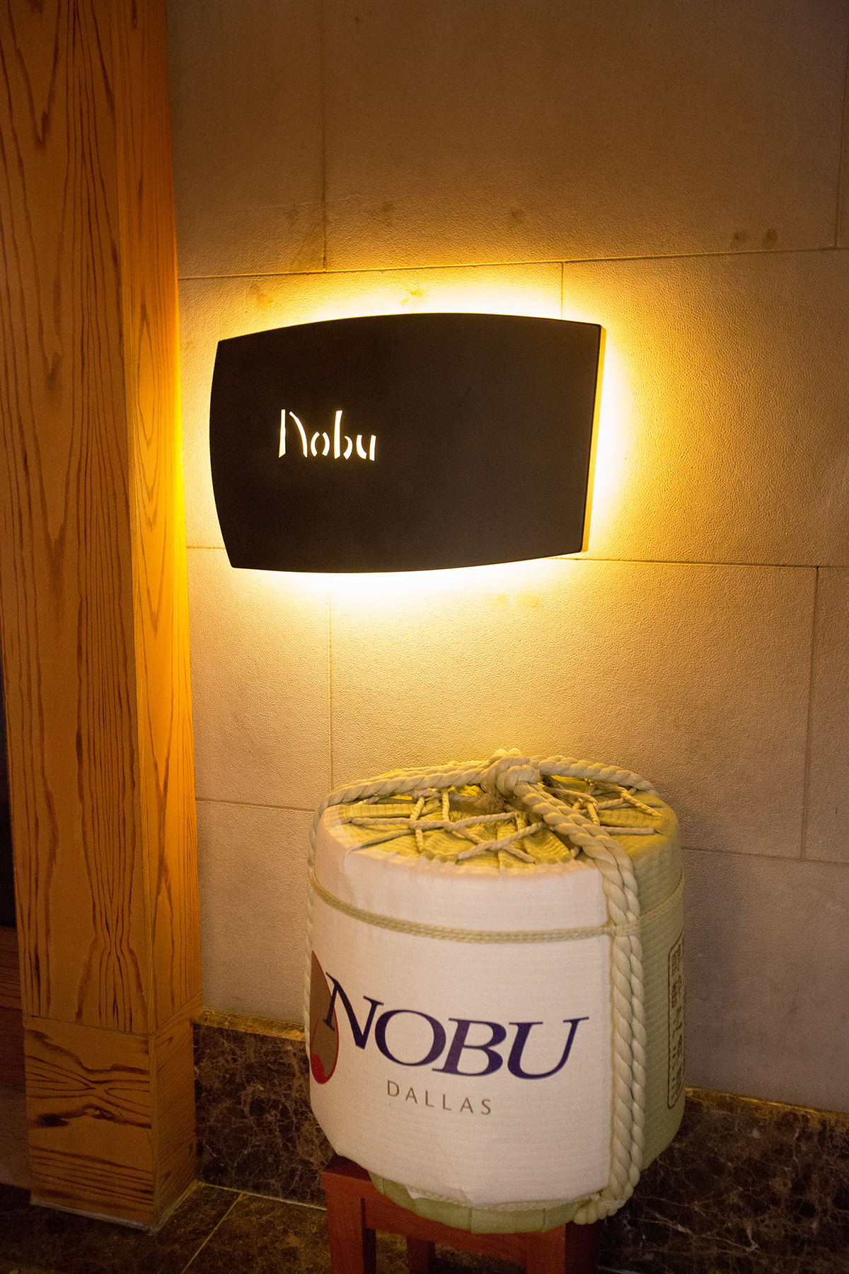 Outside of Nobu Dallas in Hotel Crescent Court