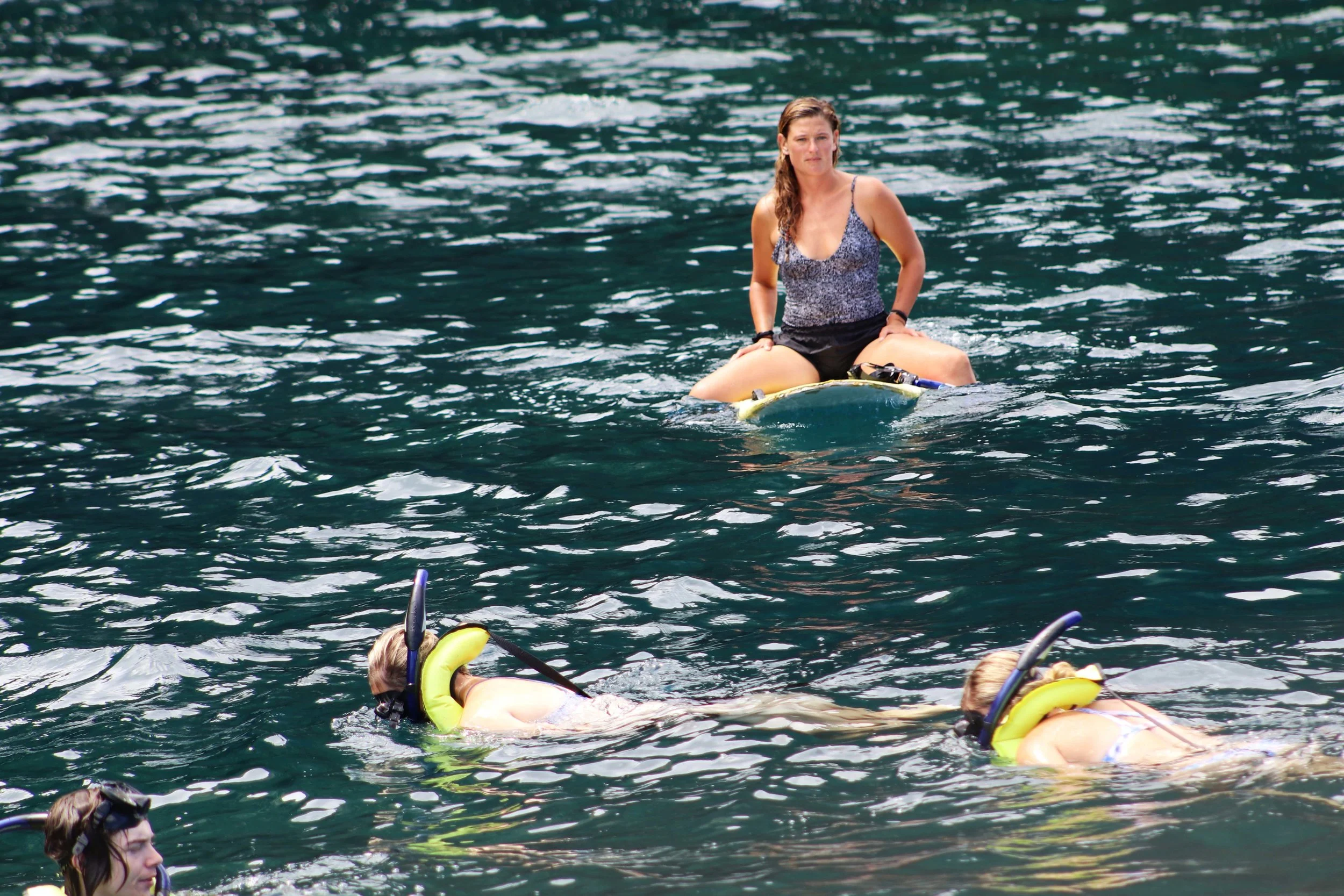 Passengers snorkeling along the Na Pali Coast