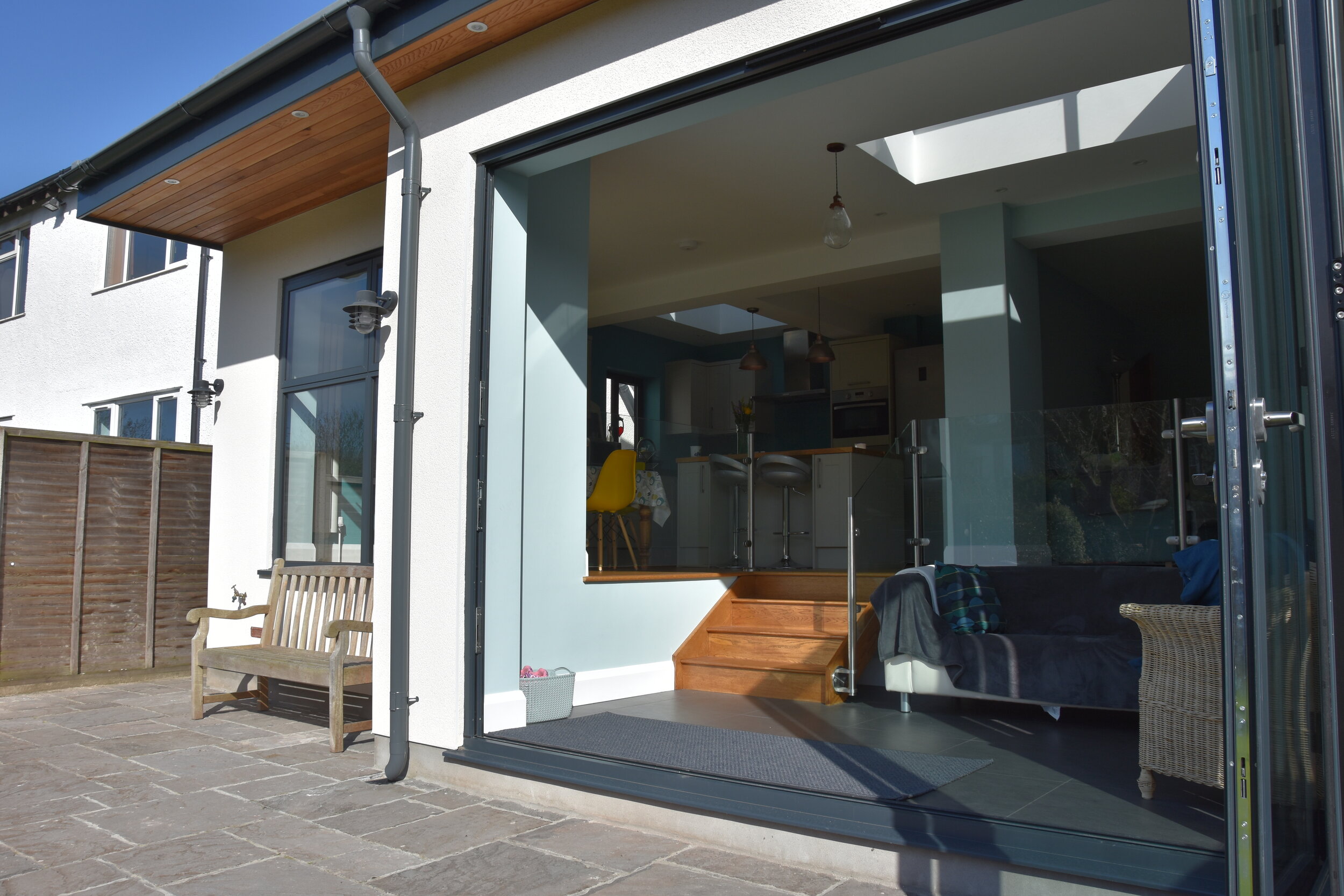 A rear extension connecting the house to the garden