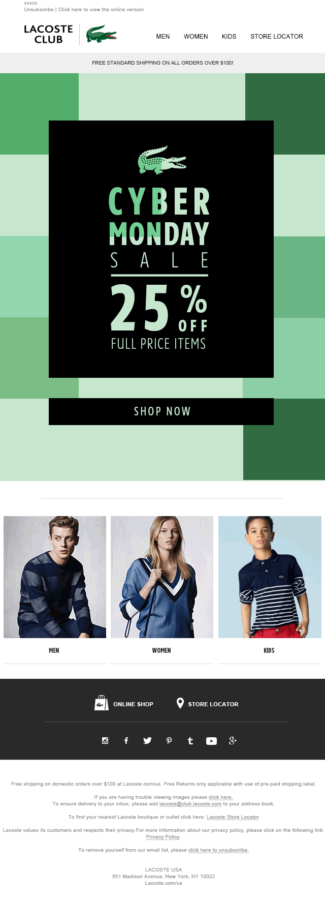 cyber monday lacoste