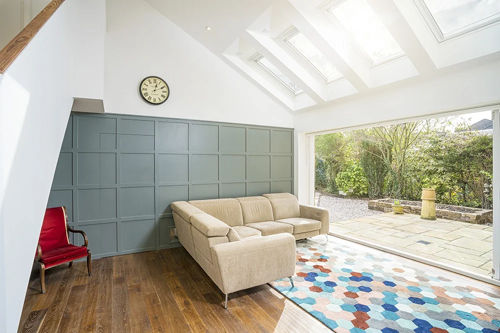 Garden room with huge opening bi-folds