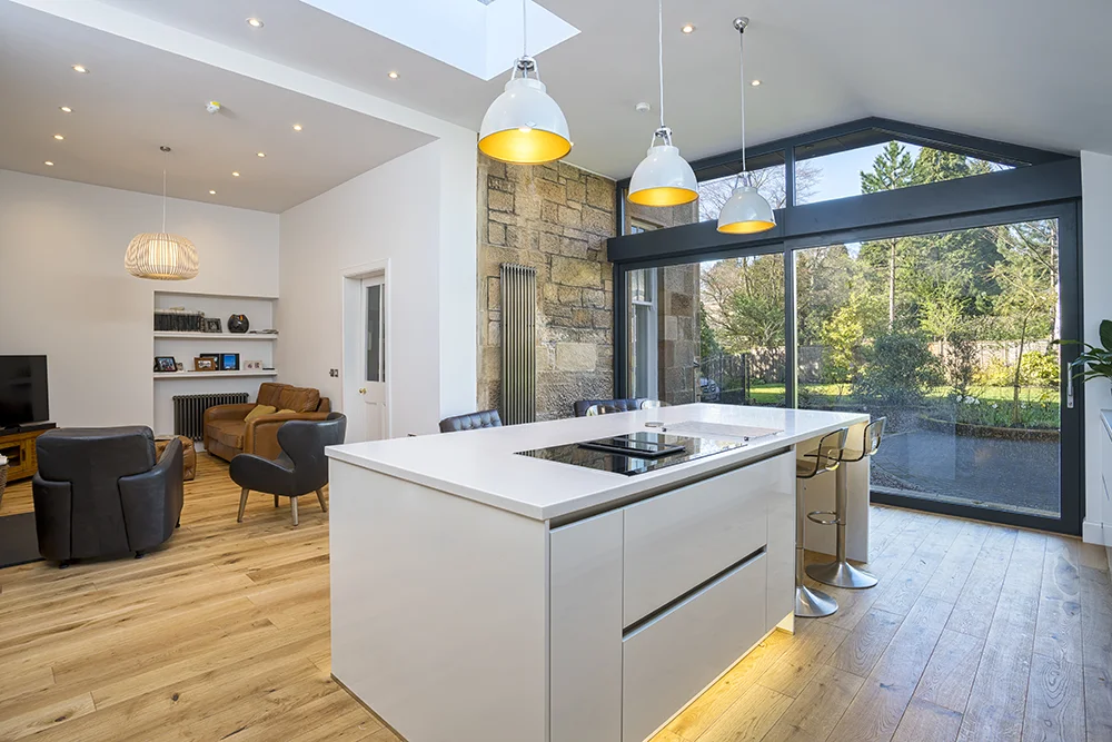 Glazed Kitchen Living - Karen Parry Architects
