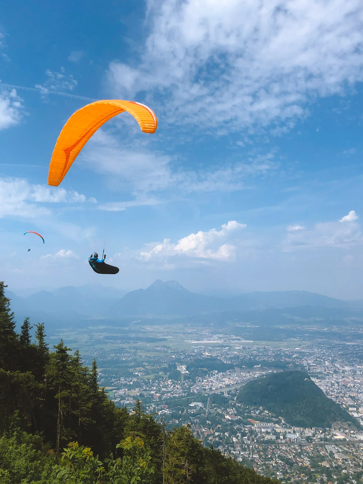 View from Gaisberg, also an avid spot for paragliders.