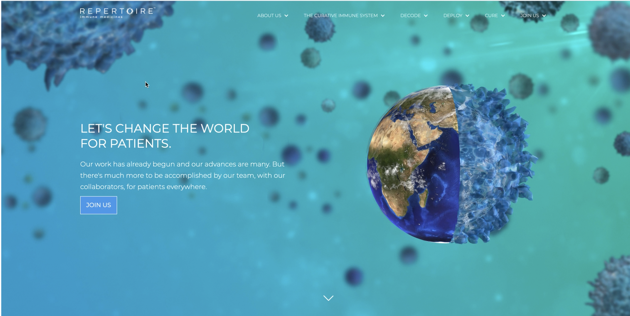 PROJECT: REPERTOIRE IMMUNE MEDICINES interactive website