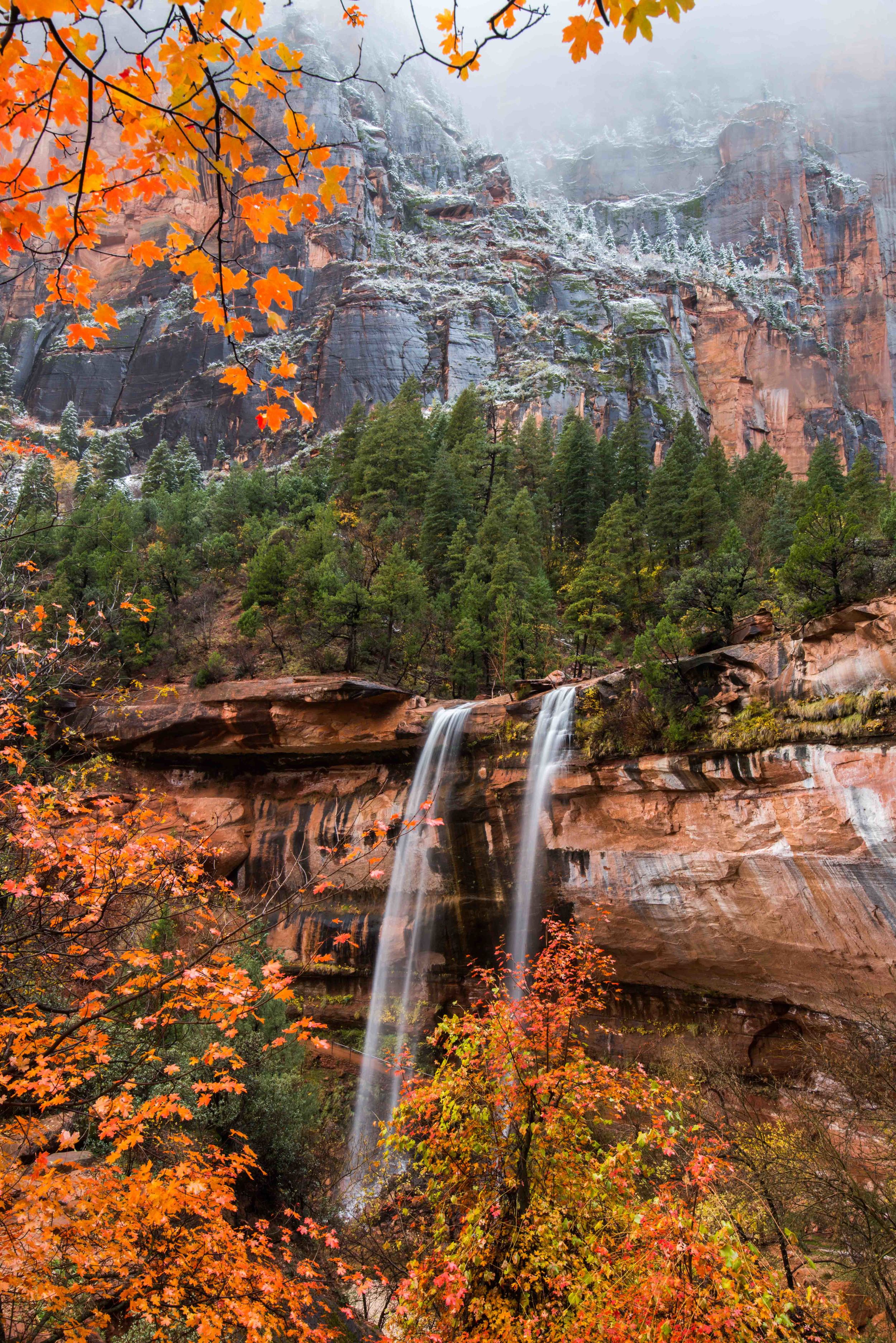 Emerald Pools in Zion during Autumn