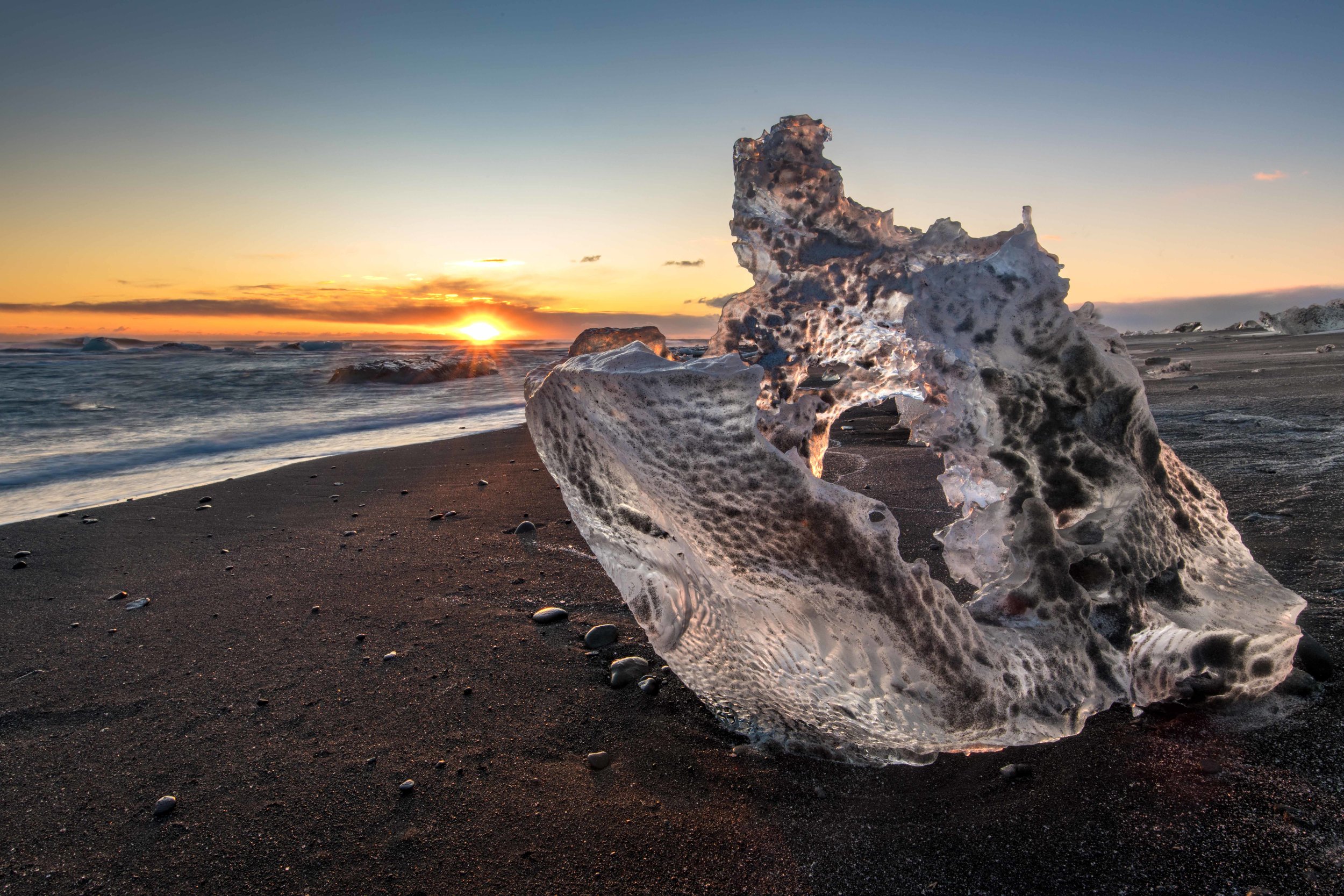 Iceland Diamond Beach at Sunset