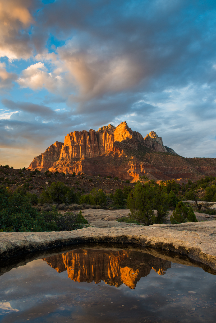 Zion at Sunset with Reflection Pool