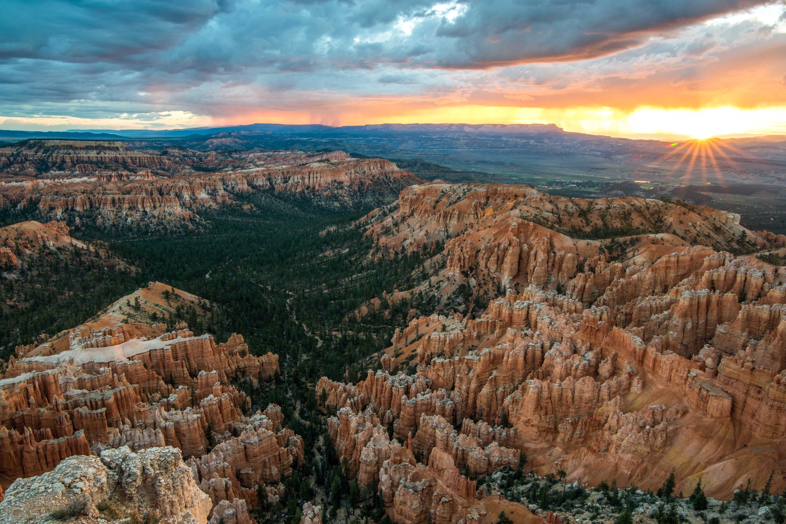 Bryce National Park with Reflected Light at Sunrise