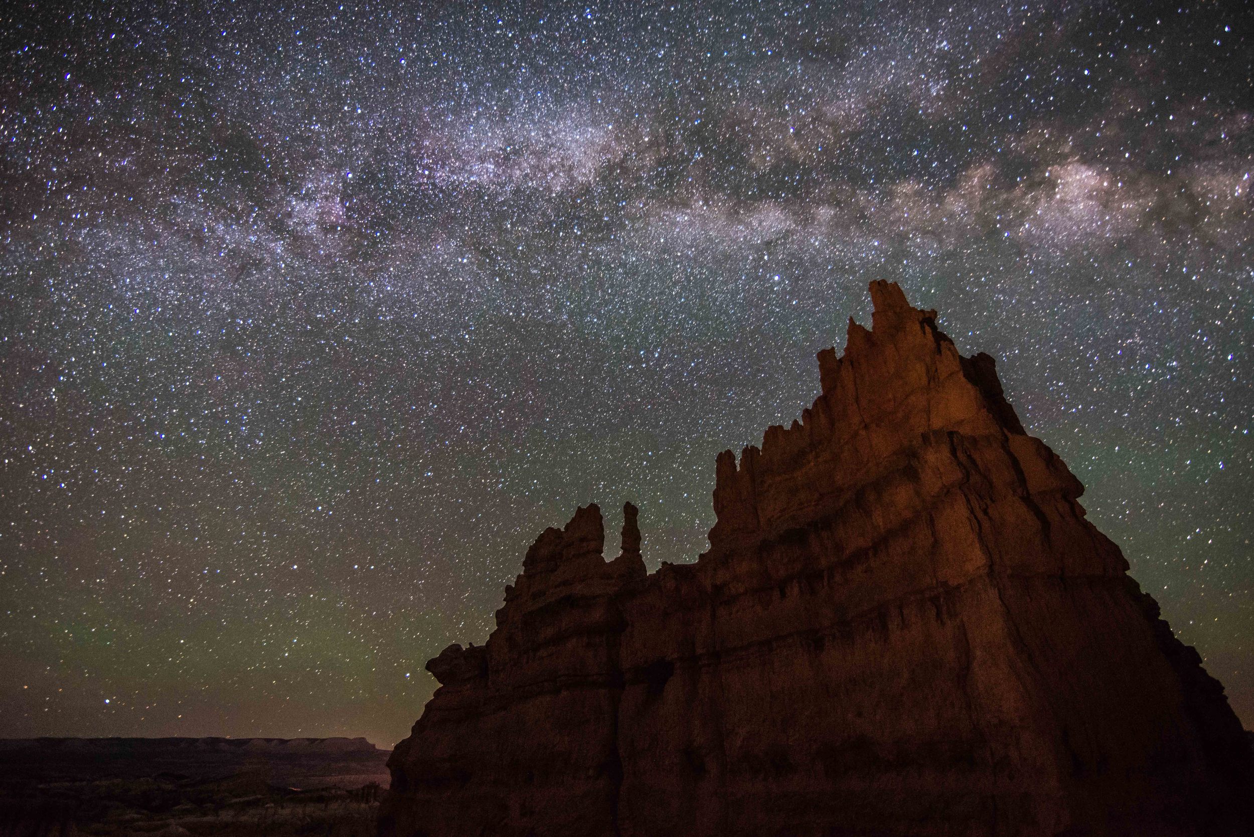 Hoodoo Formation in Bryce Canyon National Park at Night