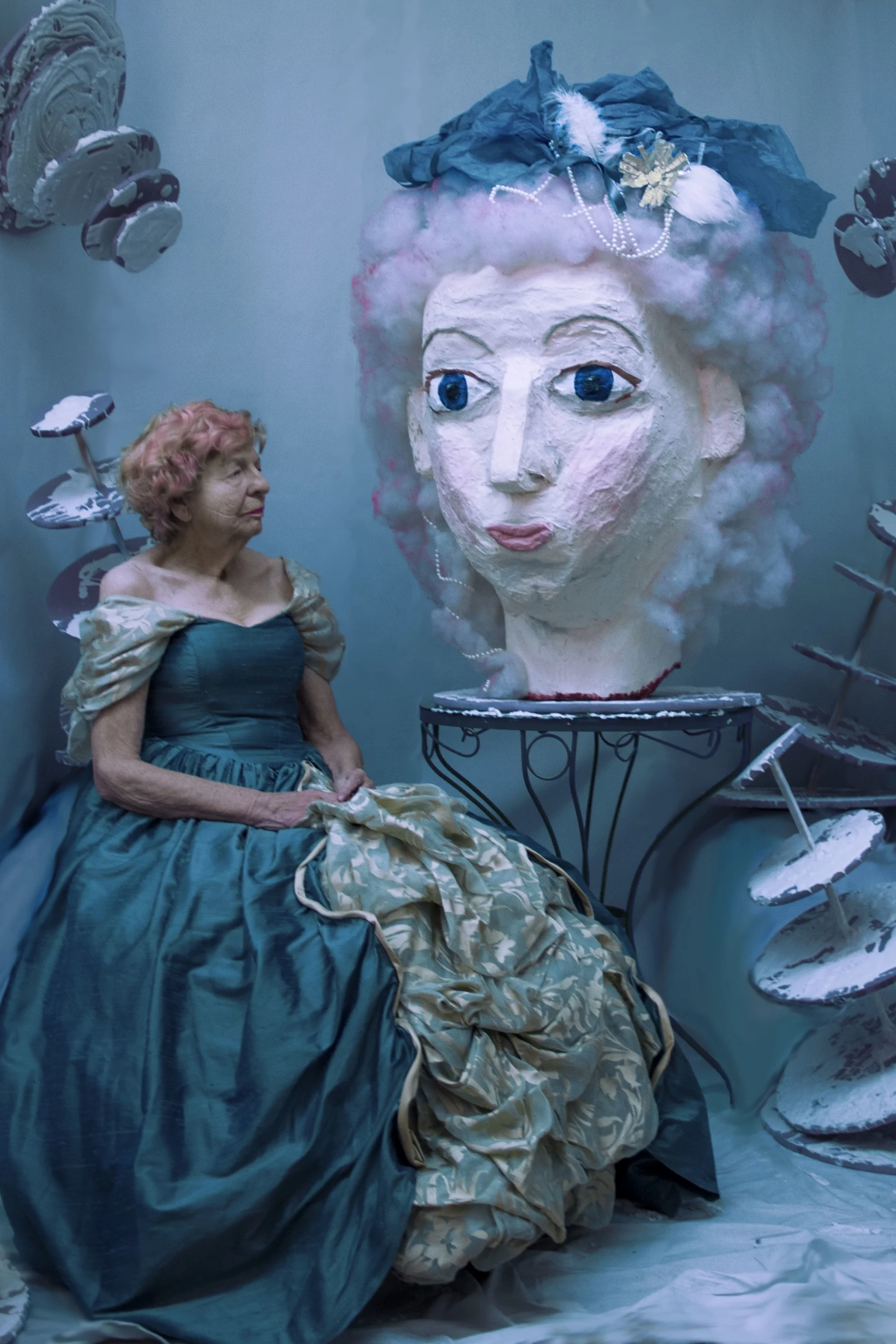 Let Them Eat Cake - handmade gown (silk, silk dupioni), plaster, foam, fabric, acrylic, fiberfill