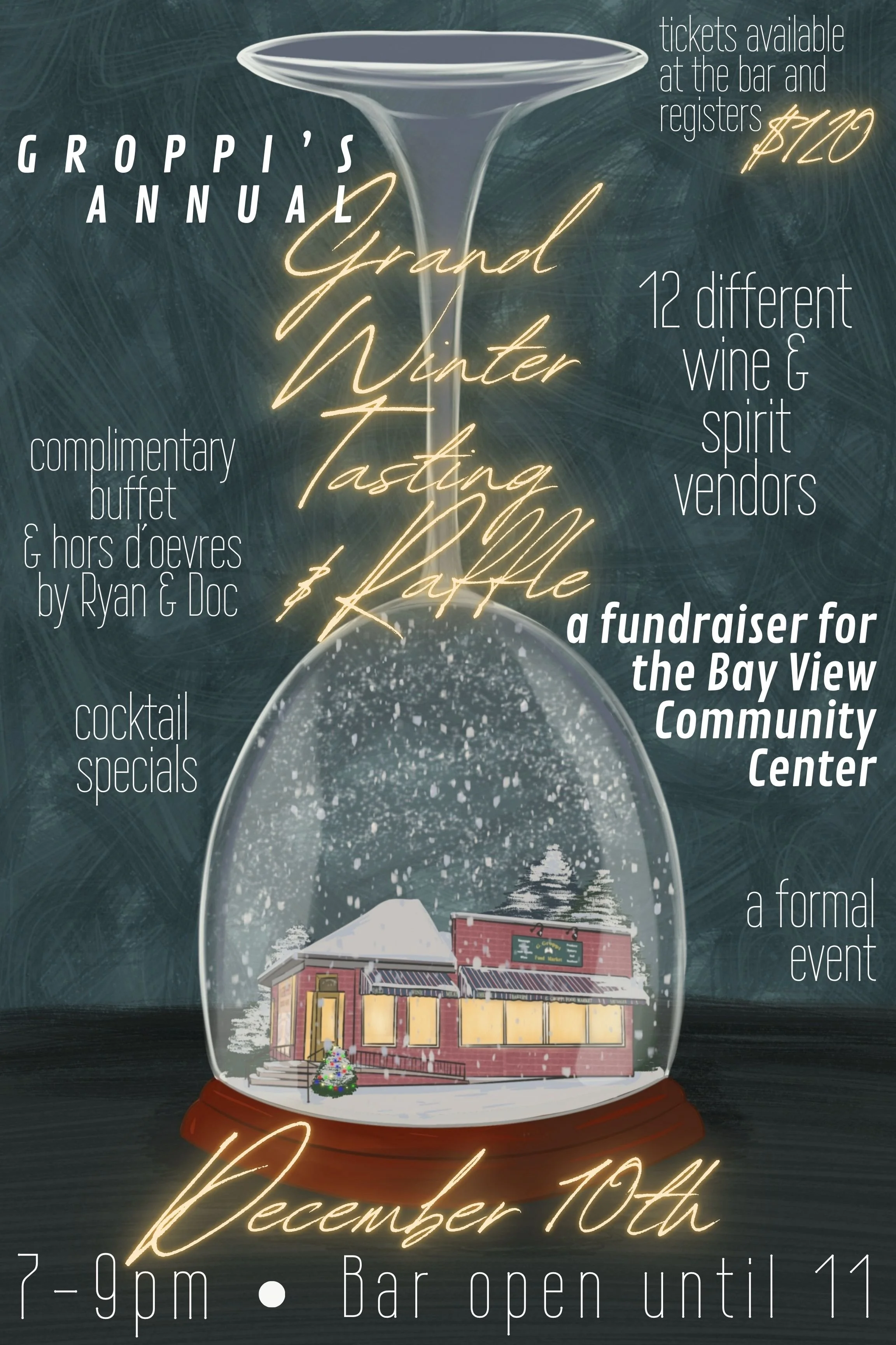 Flyer design for the grocery store's annual Grand Winter Tasting