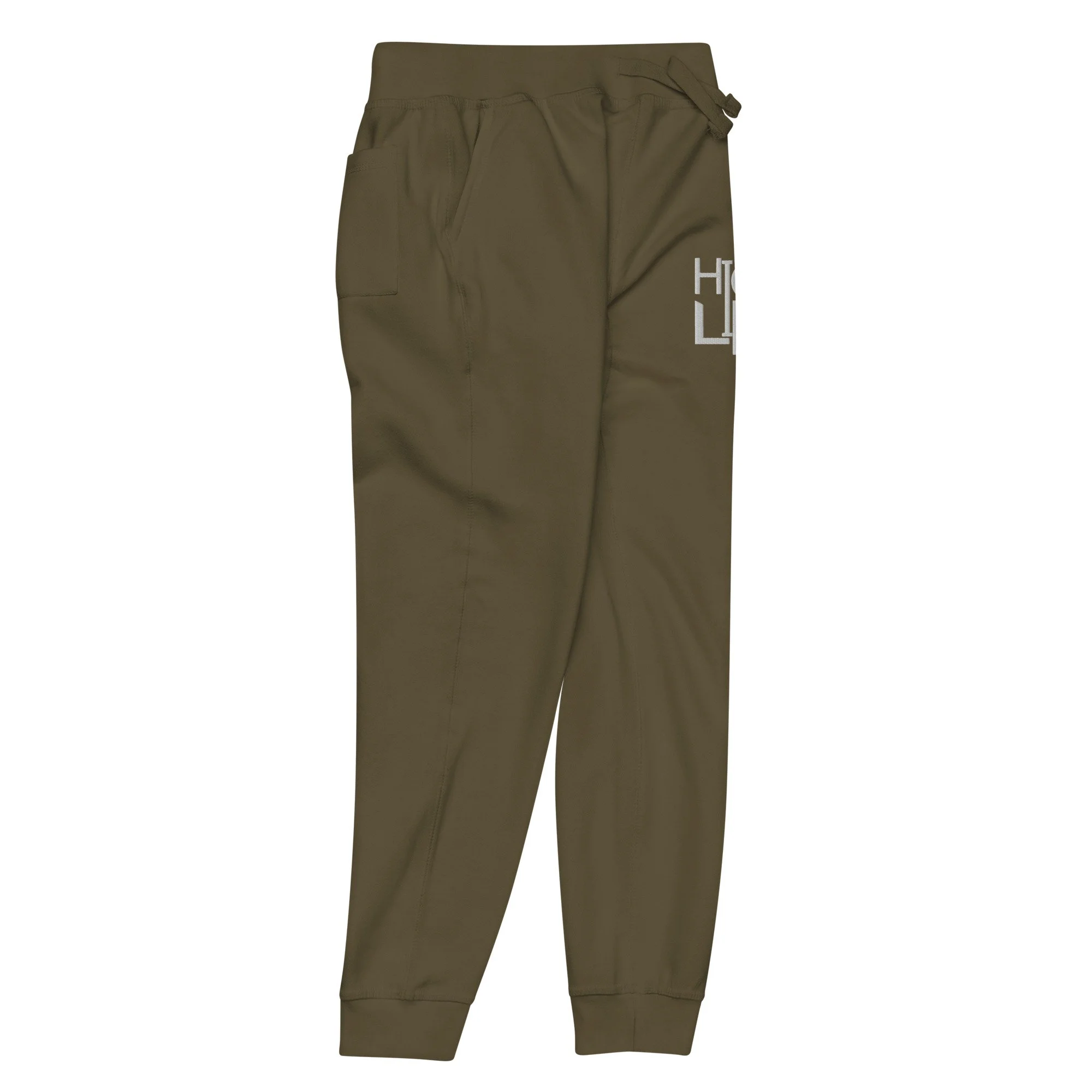 unisex-fleece-sweatpants-military-green-front-right-6809246536c71.jpg