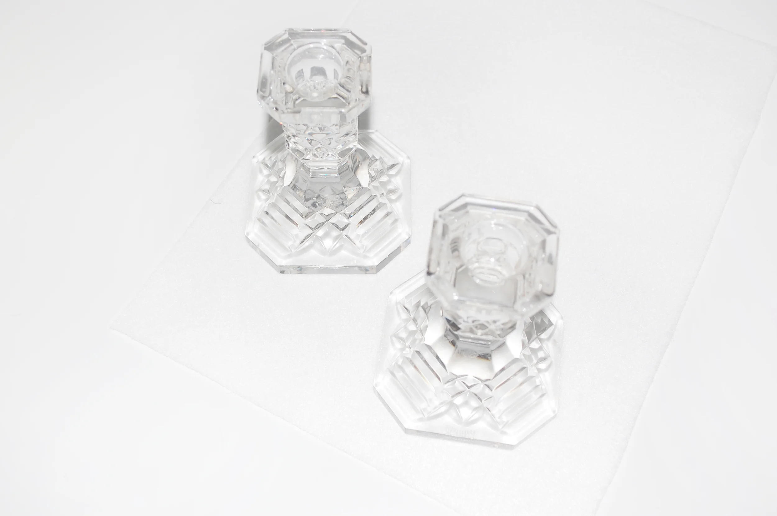 VINTAGE | Candle Stand Set - Crystal