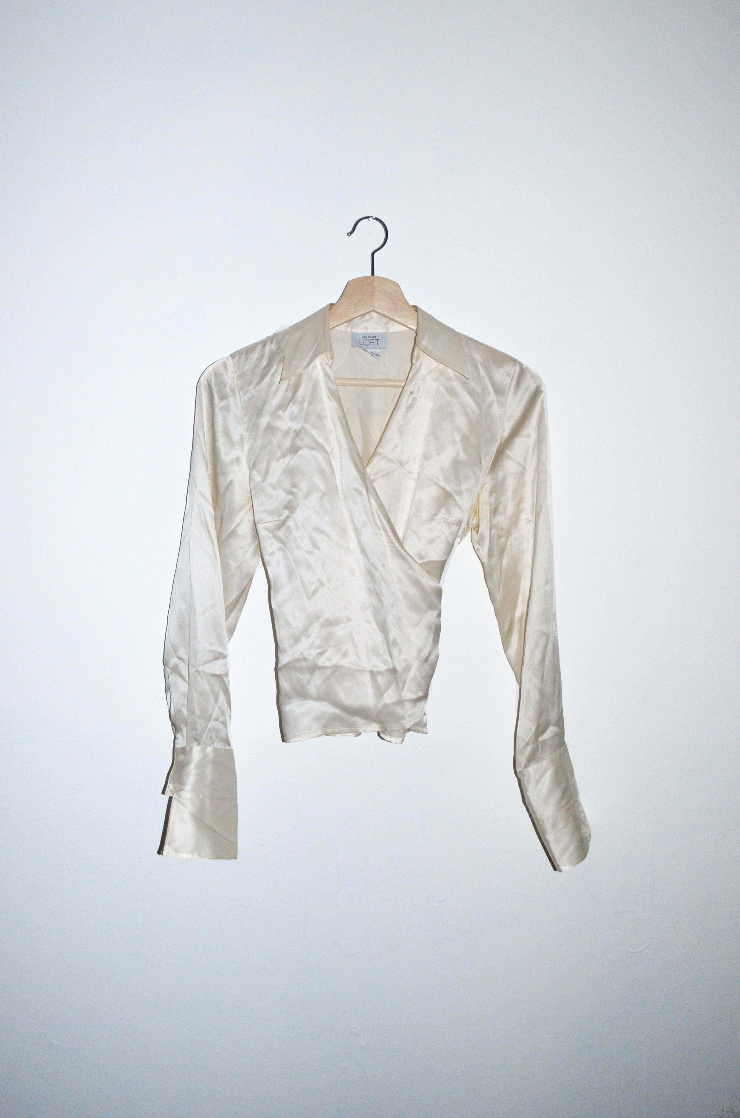 VINTAGE | Silk Wrap Top - Ivory