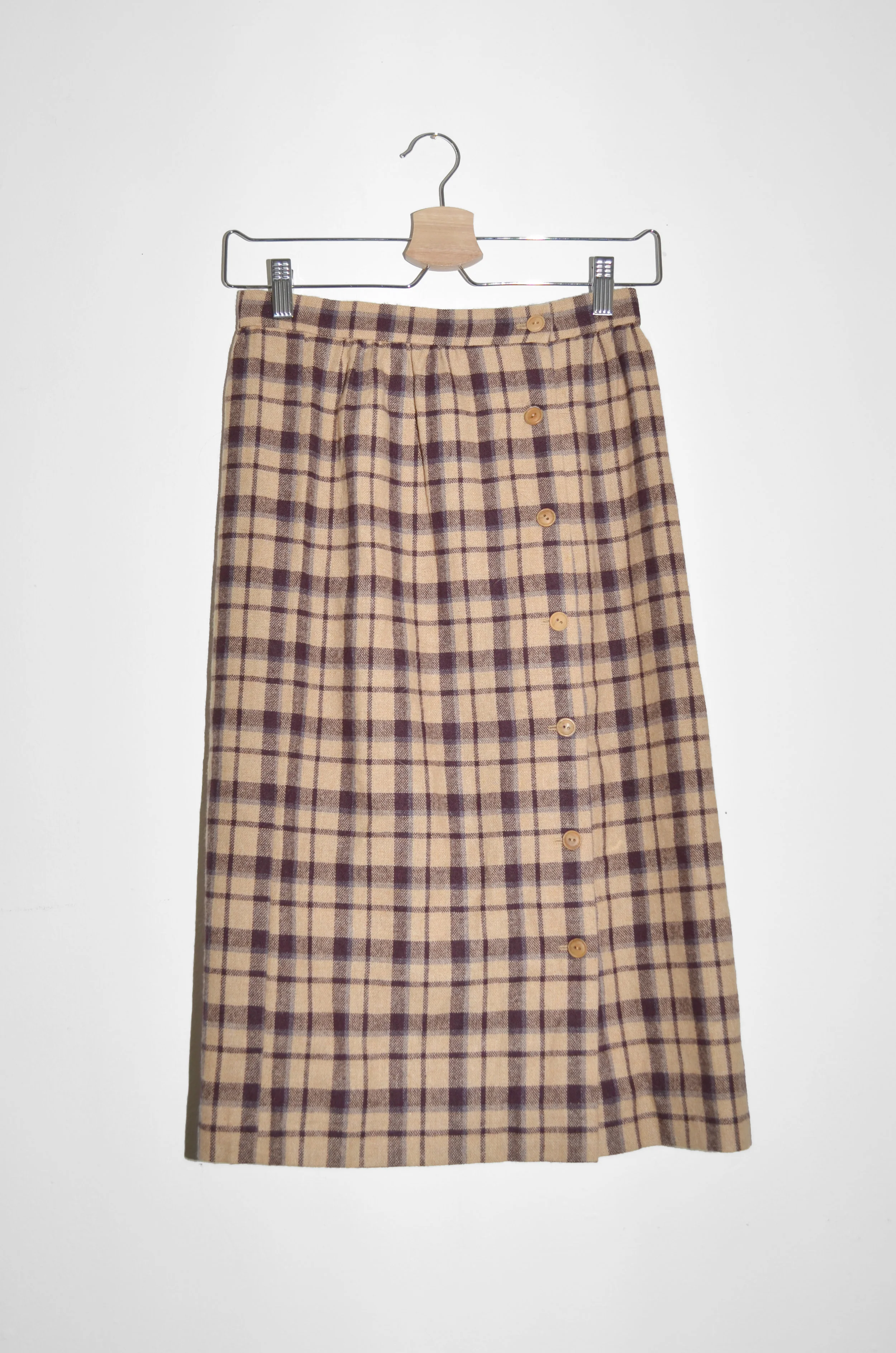 VINTAGE | PLAID BUTTON UP SKIRT
