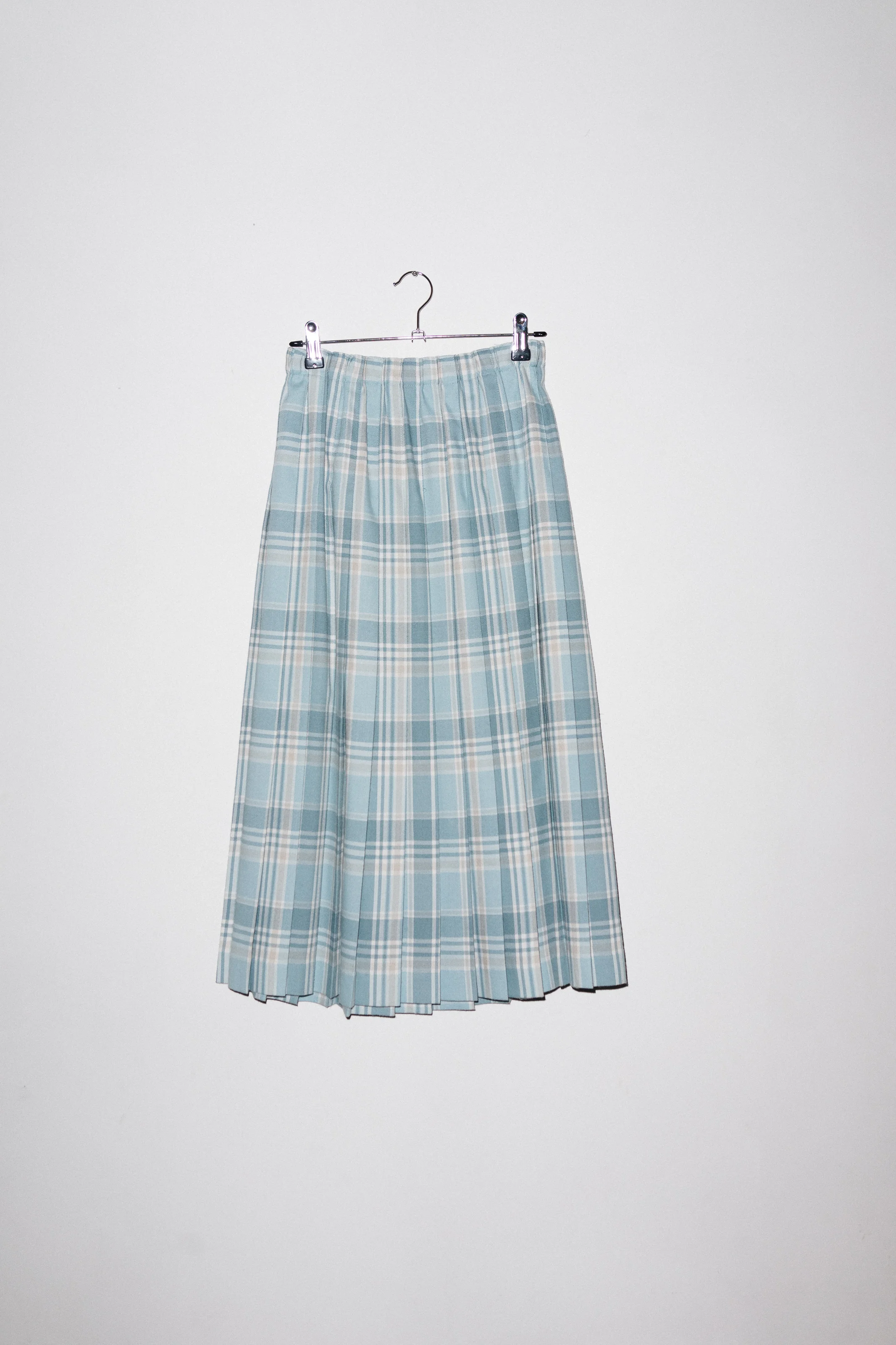 Vintage | PLEATED SKIRT - Baby Blue & Gray 