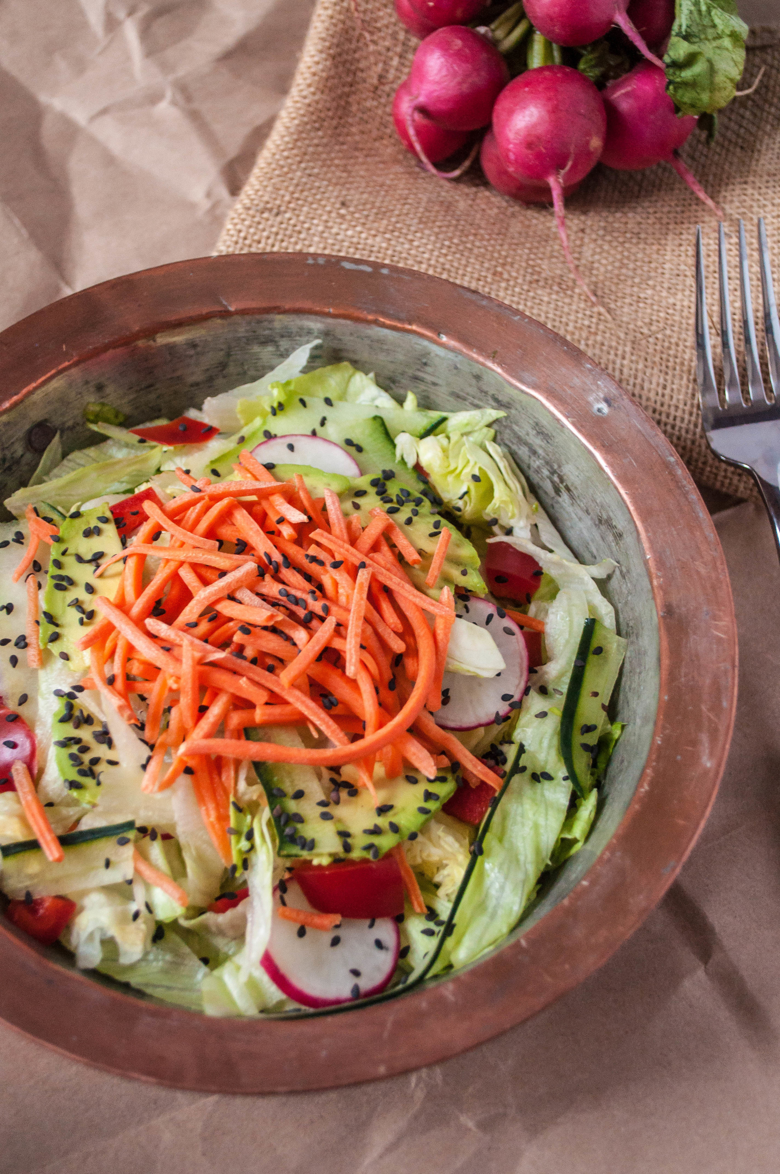 Vegan Thai Salad with Spicy Cashew Dressing