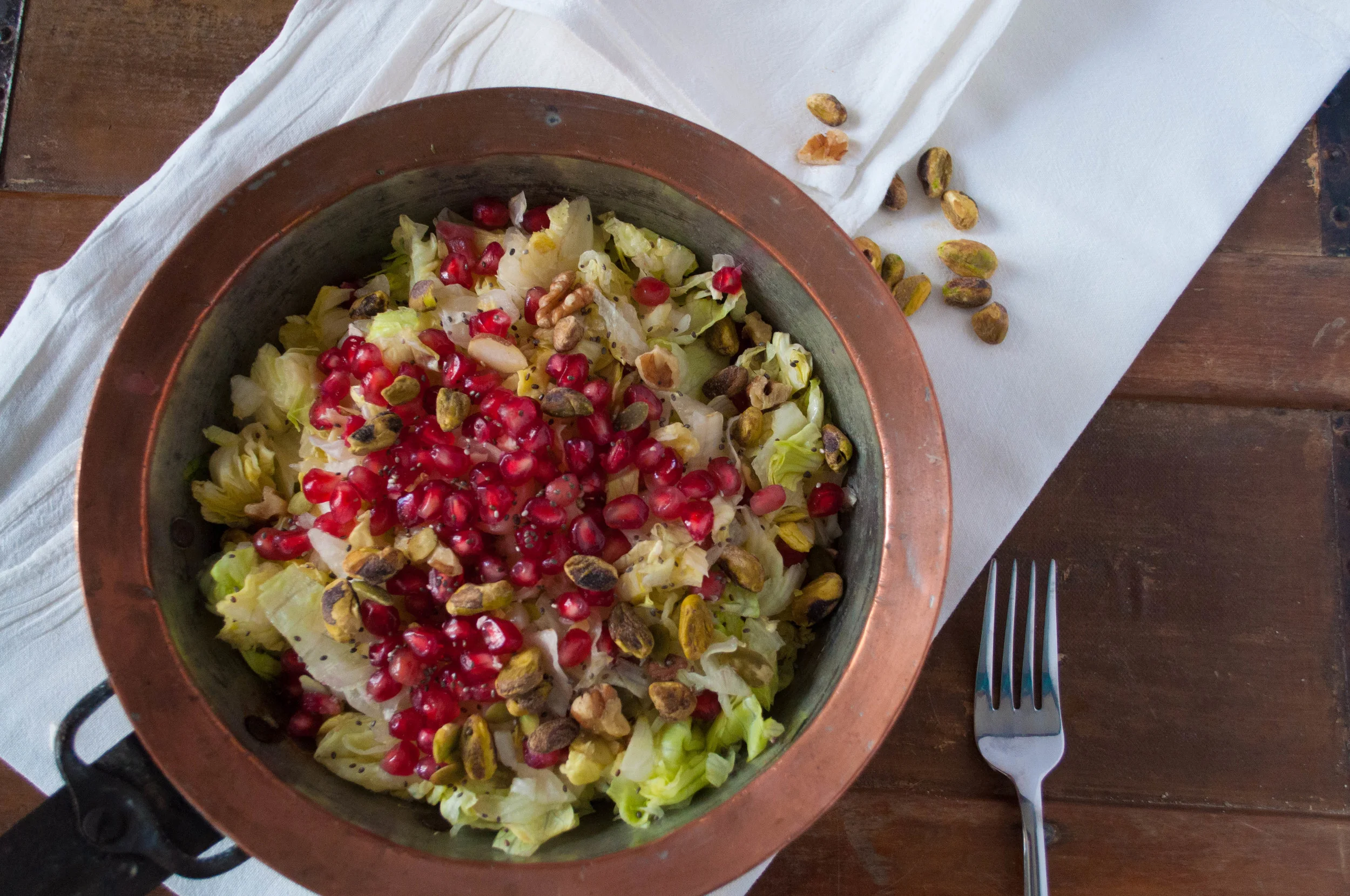 Moroccan Spiced Pomegranate Salad with Creamy Tahini Dressing