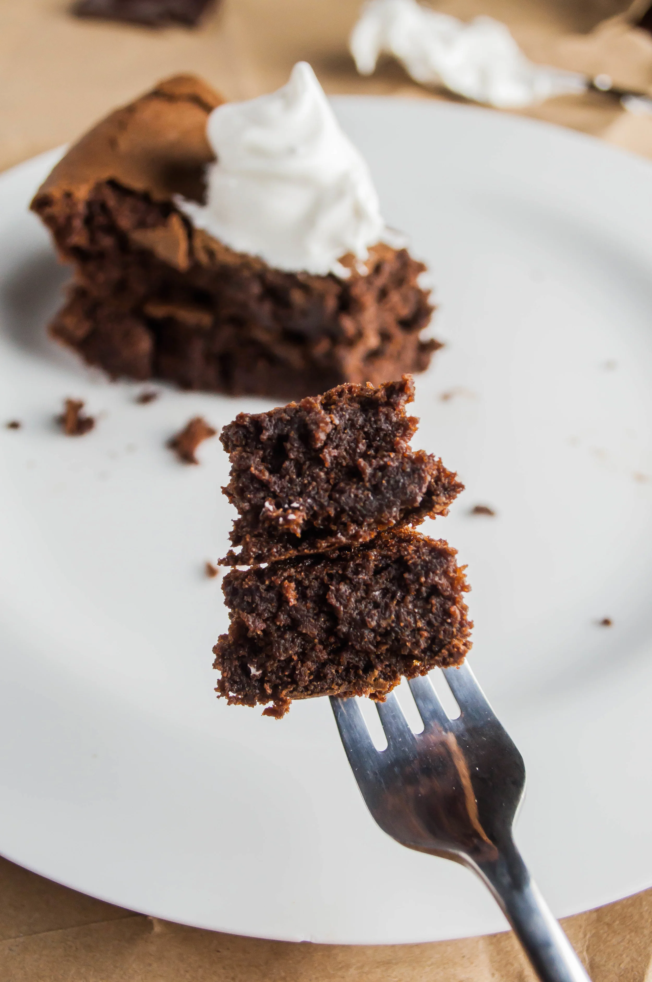 Healthy Flourless Chocolate Fudge Cake (Grain Free, Dairy Free, High Protein)