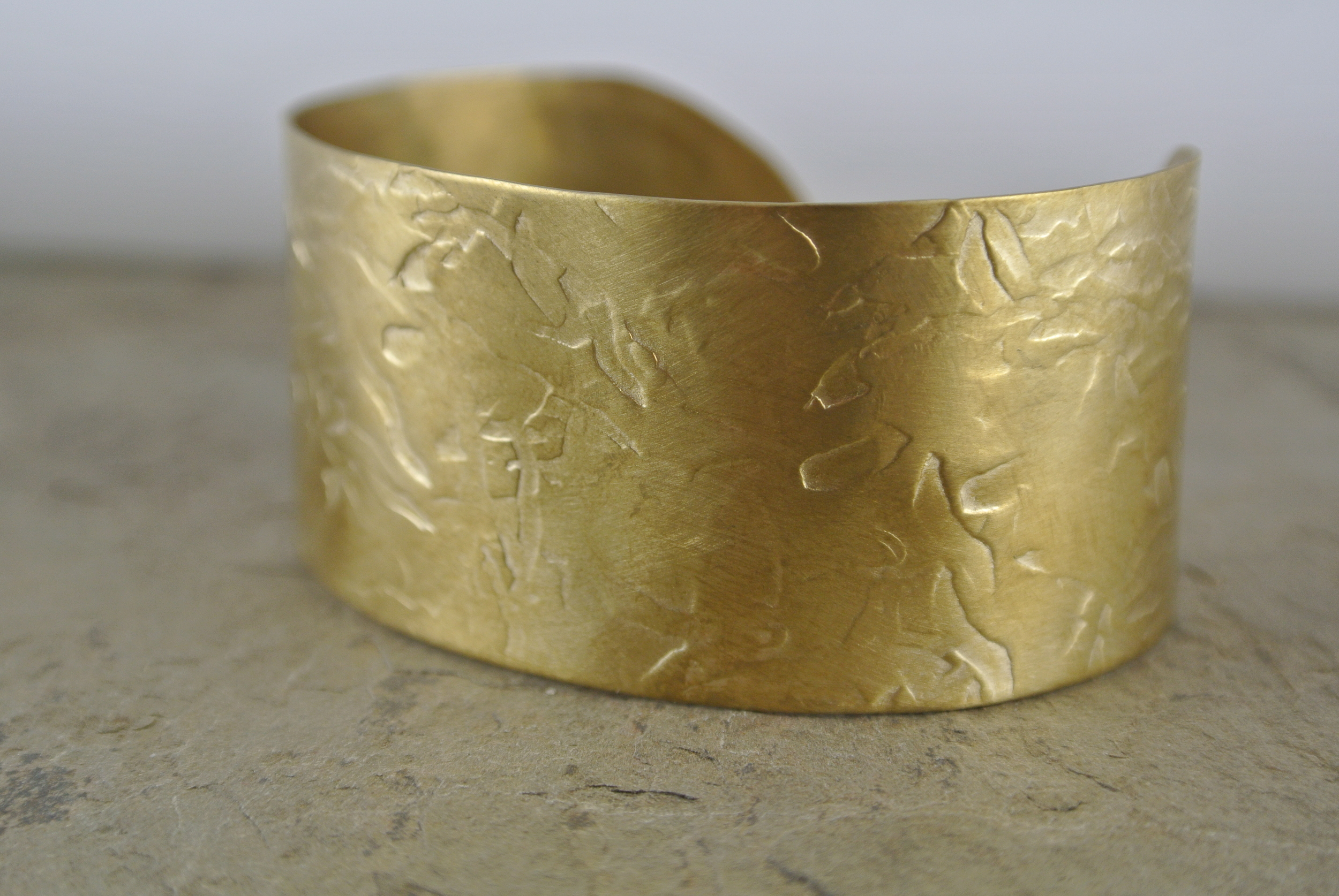 Satin Brass Textured Cuff