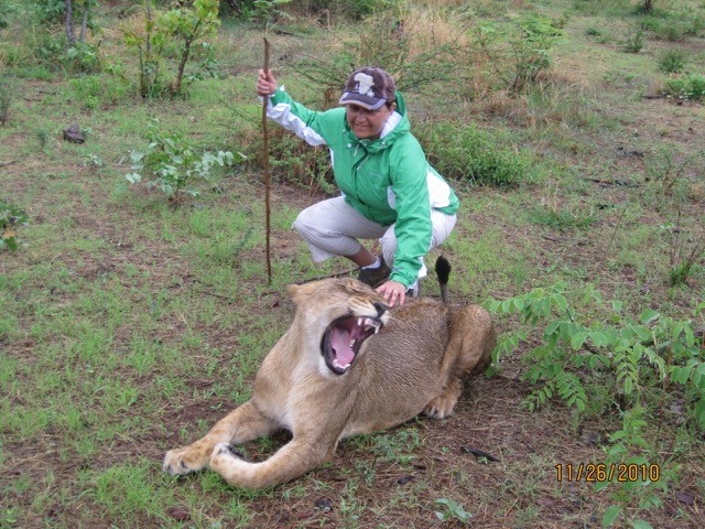 alison at a cat sanctuary in south africa