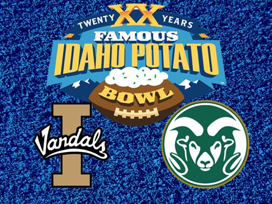 Ohhh the horror! The game logo doesn't suck; the two teams logos do however and this one's on blue turf.