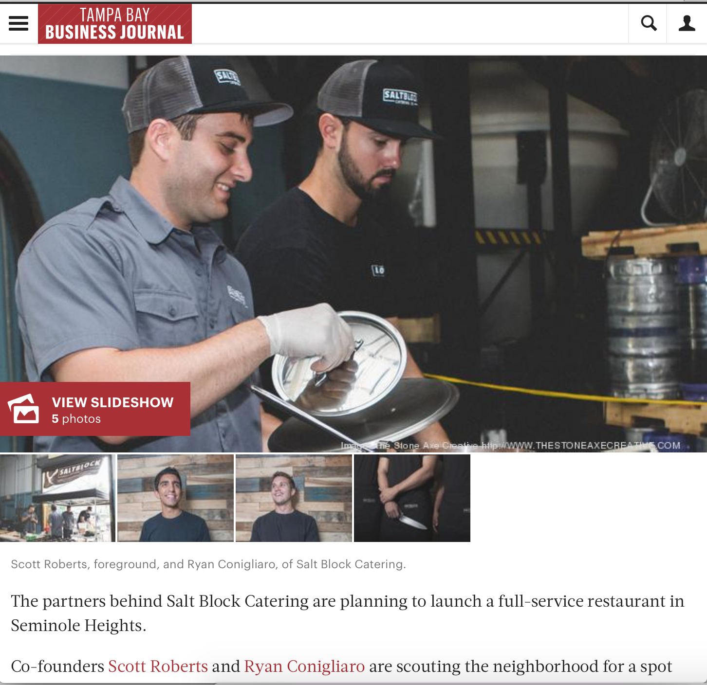 Recent Saltblock feature in Tampa Bay Business journal. Click to read more.
