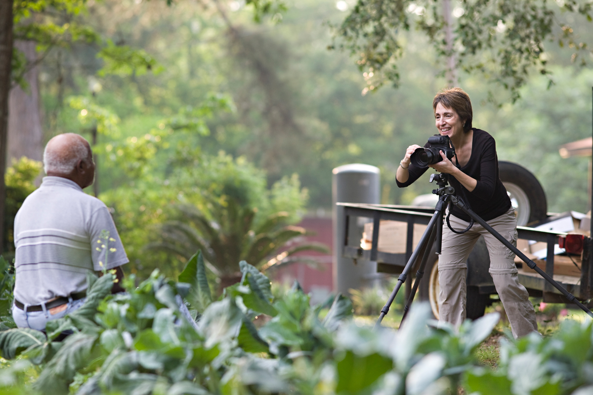Beate photographing in Tallahassee, Florida