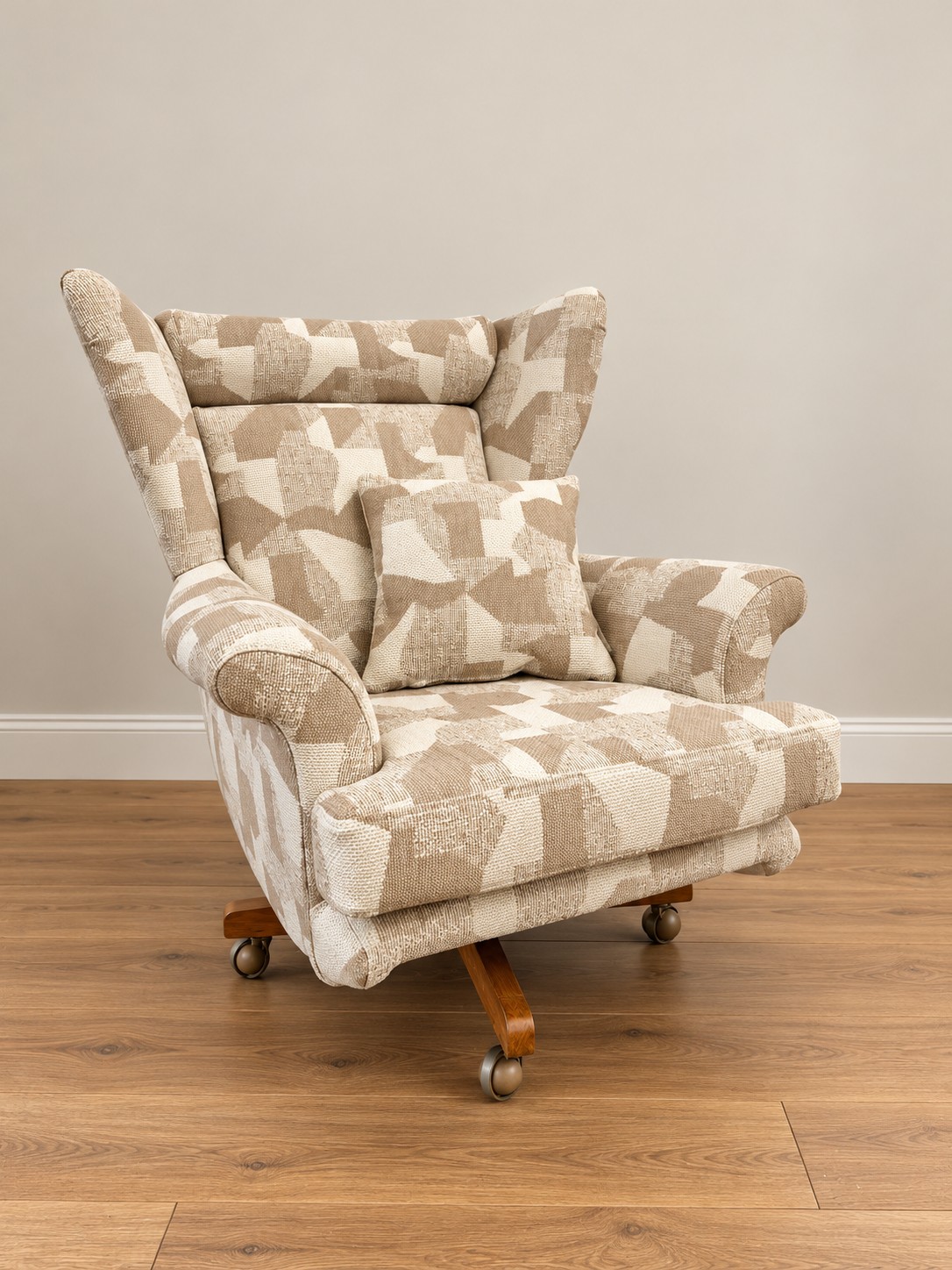 Patterned Wingback Armchair in Minimalist Room.png
