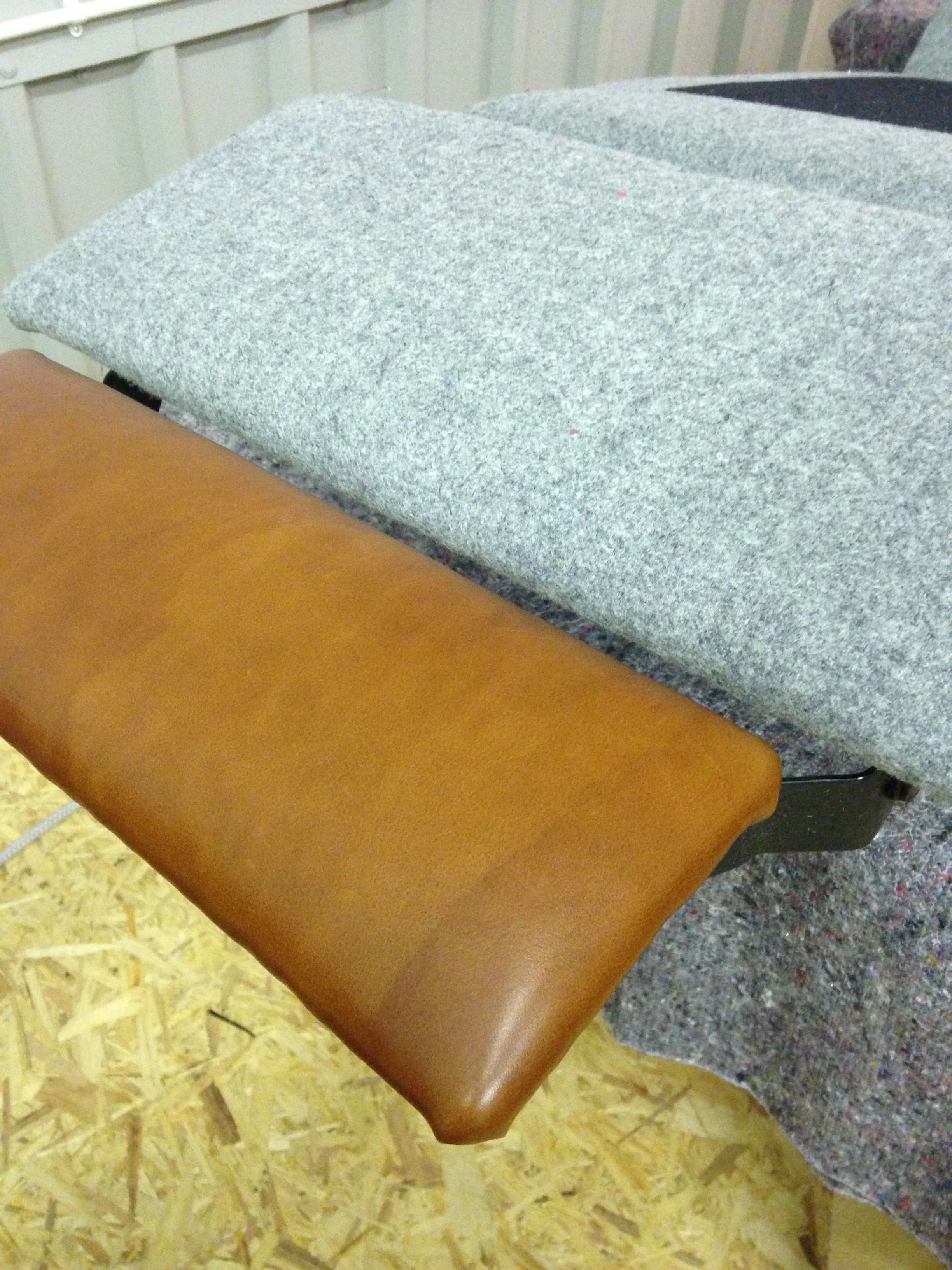 Tan leather heal guard