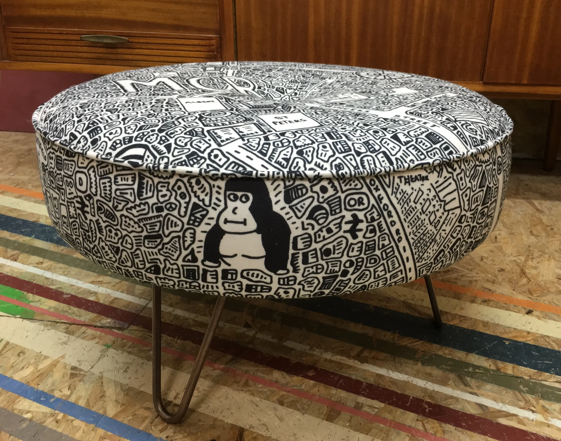 Manchester Map Footstool