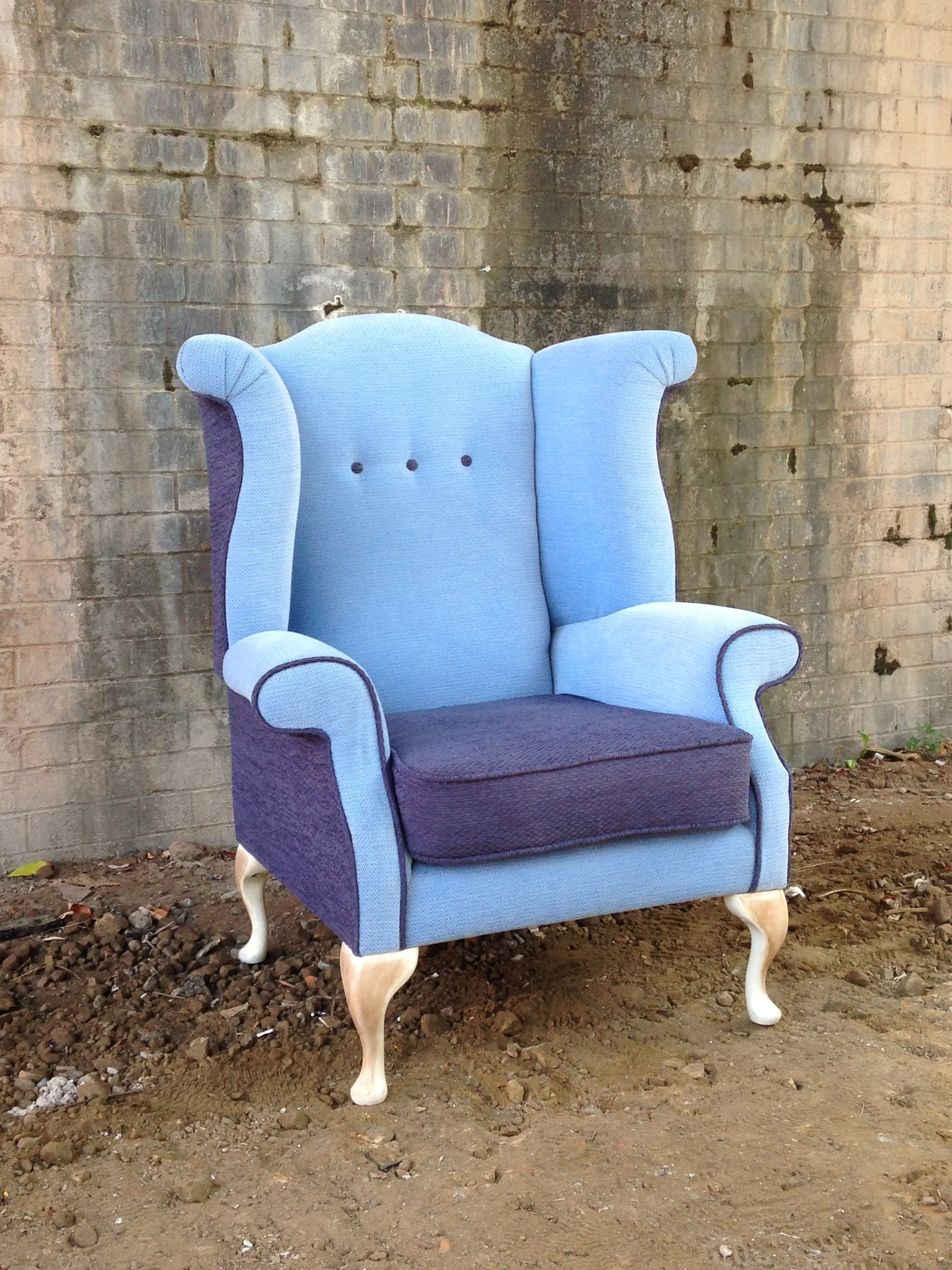 Blue Wingback Armchair