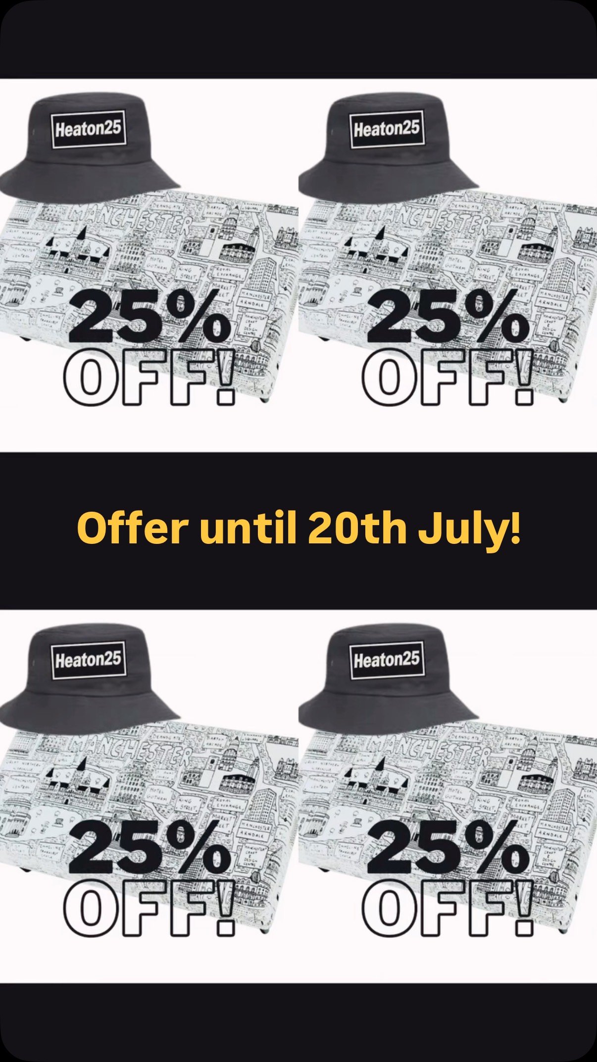 *7 days left* Take a Massive 25% off the @dave__draws Manchester Doodle Map Footstools during the Oasis concerts here in Manchester!!
π€π€2οΈβ£5οΈβ£%
***use Heaton25 at the checkout for the discount to apply***
πGo to www.davedraws.co.ukπ
Discount a