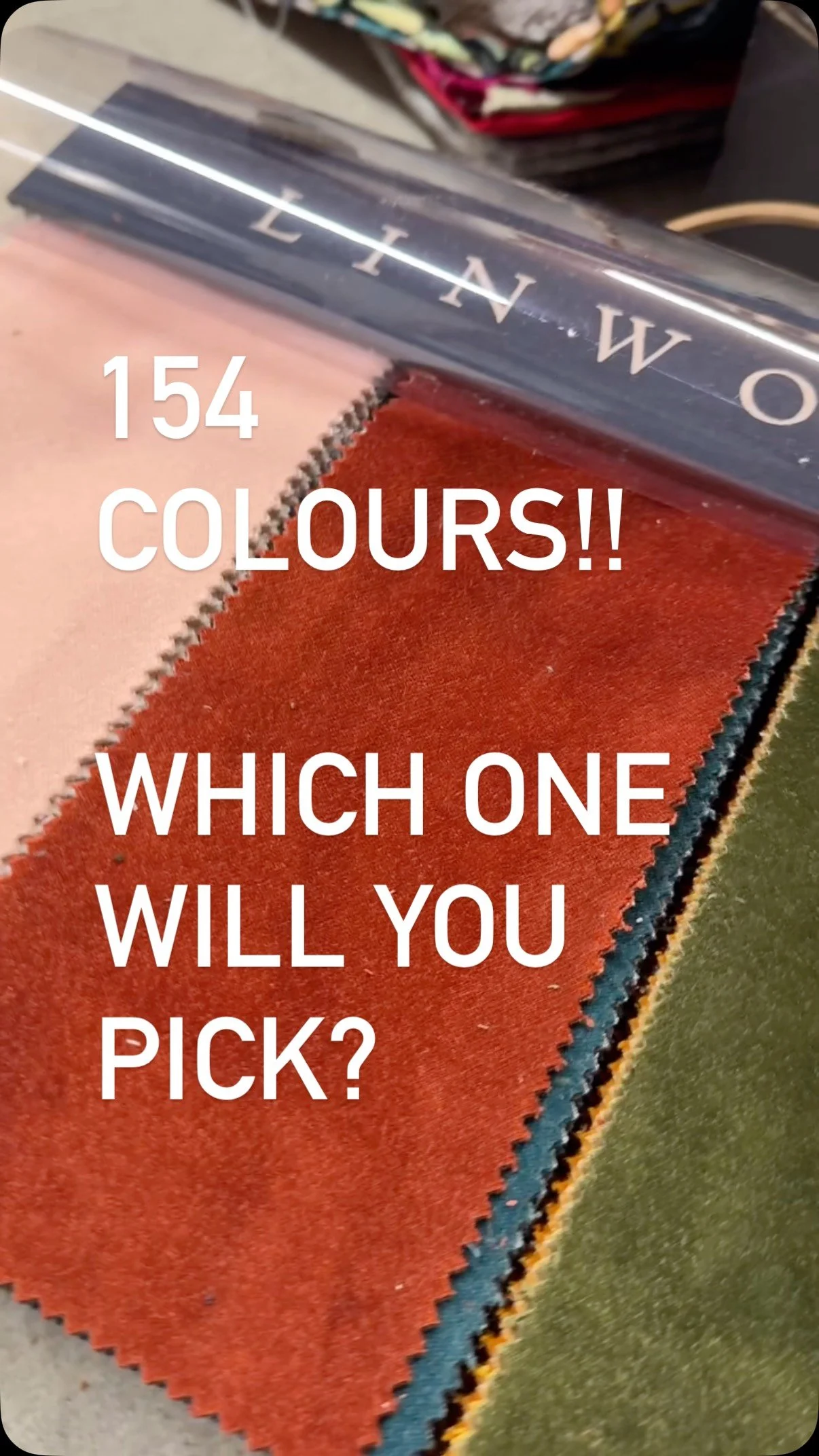 The New Omega IV Velvet fabric book has arrived!!
154 colours of inherently fire retardant velvet, so no harsh back coatings and a softer finish.
Soil and stain guard - made in Italy - with 100’000 rub count, which is high!!! So really durab