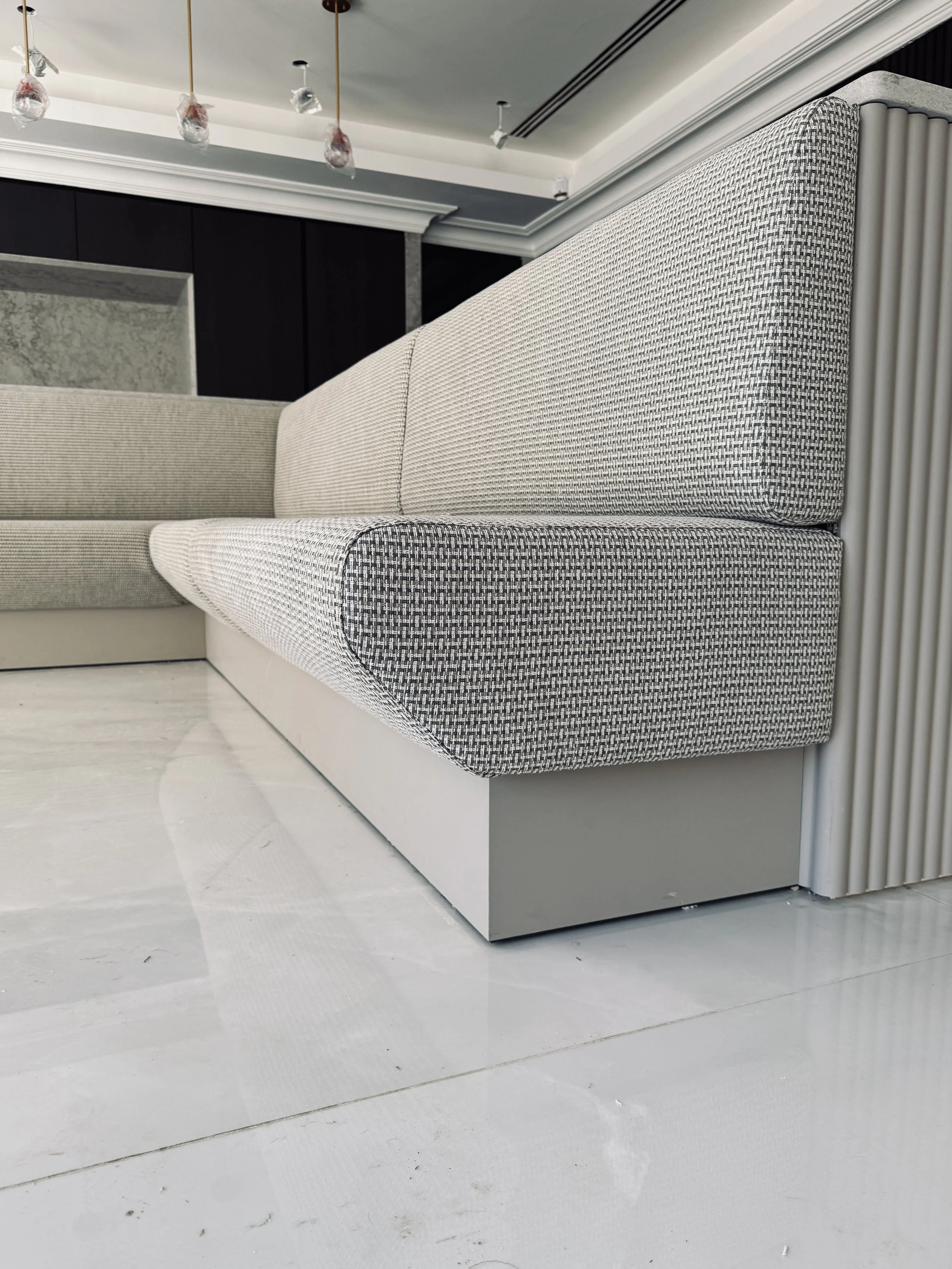 Drawings were provided and we worked with our CNC partner to construct the bespoke shaped seat and back panels.
