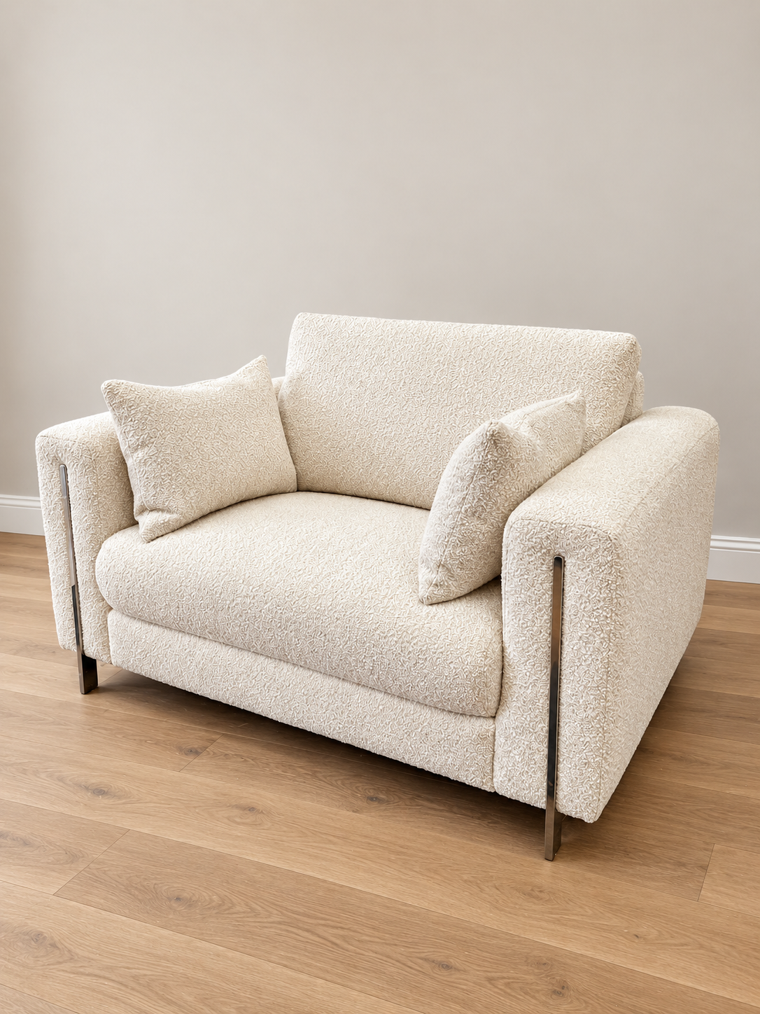 Cream Bouclé Loveseat in Minimalist Interior.png