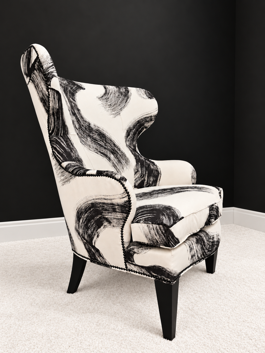 Monochrome Wingback Chair in a Minimalist Interior.png