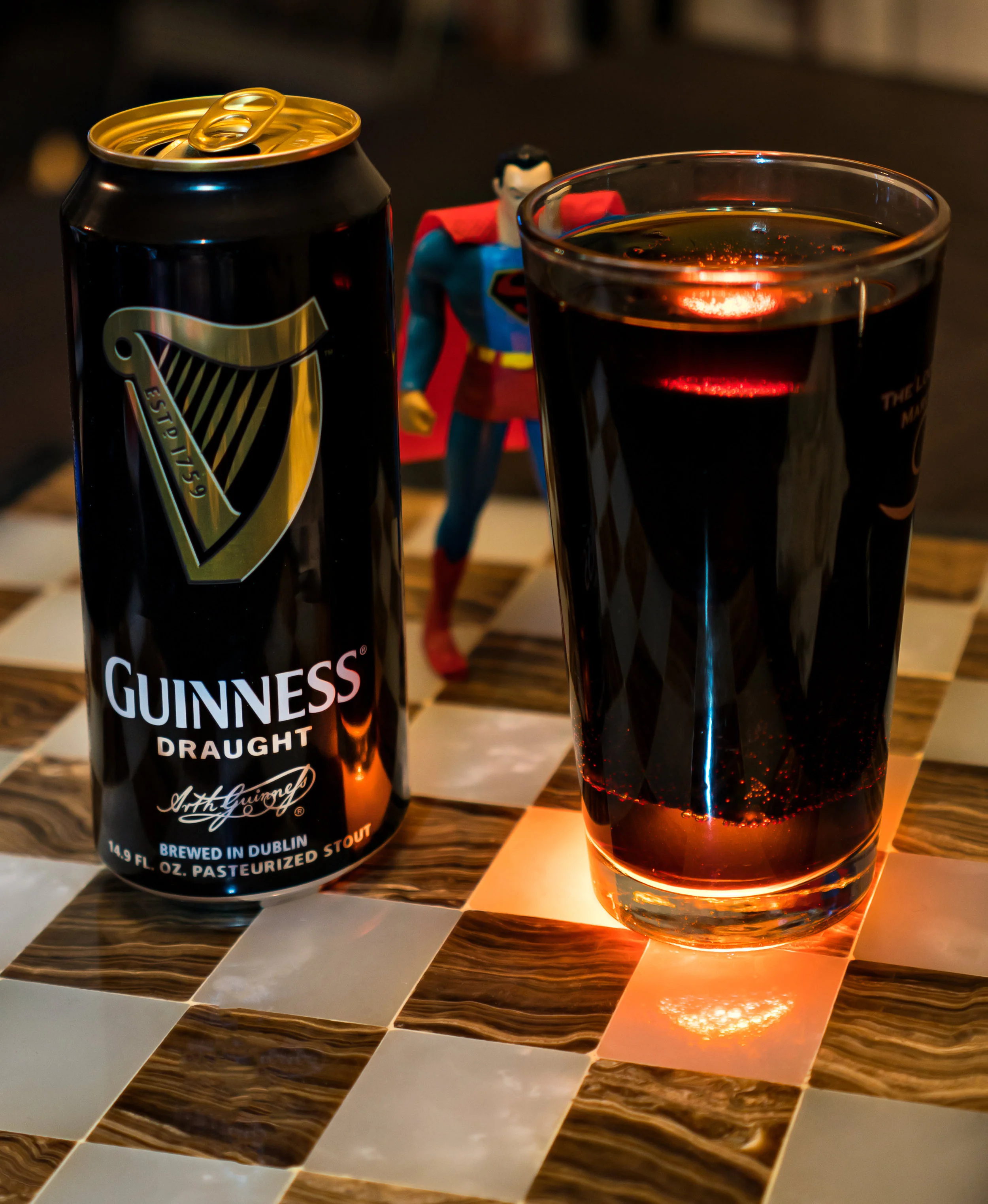 You can see the Red in the Beer which is pretty cool and of course Superman approves! 