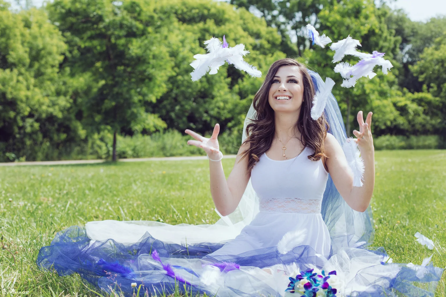 Toronto Bride with Feathers