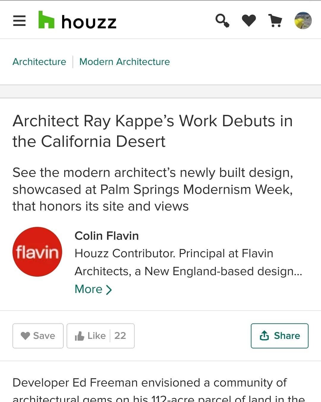 Fantastic article in Houzz about how Ed Freeman worked with Ray and Finn Kappe to bring this beauty to Palm Springs! 🌟